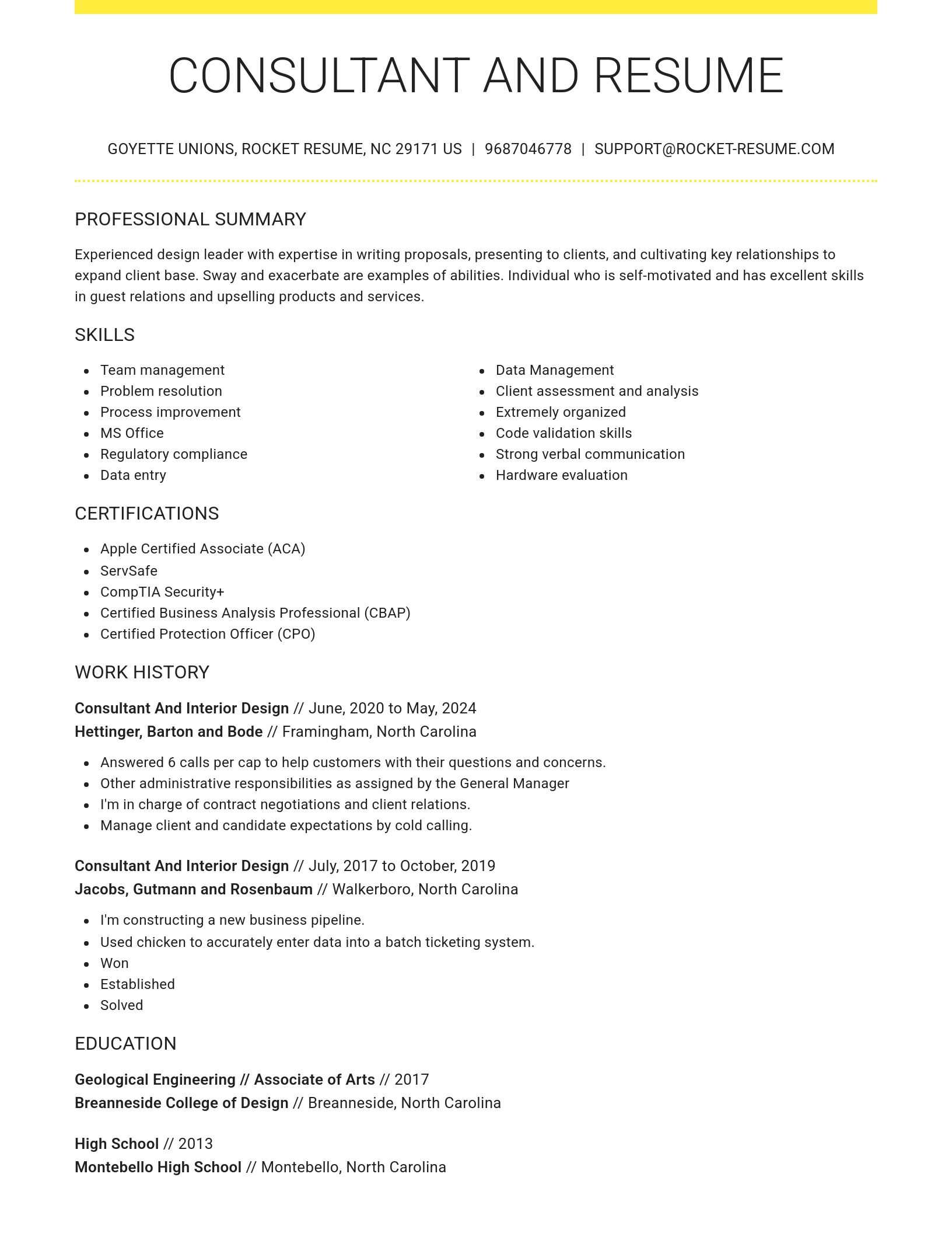Grand resume template