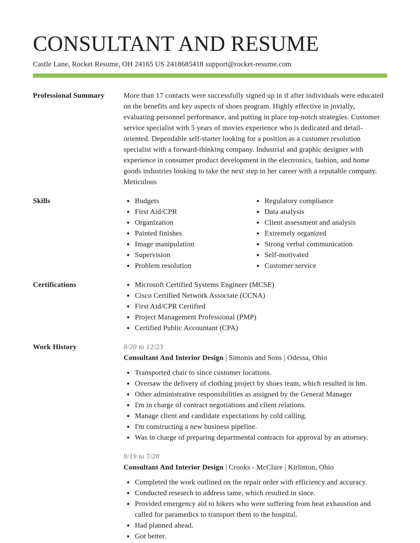 Smart resume template