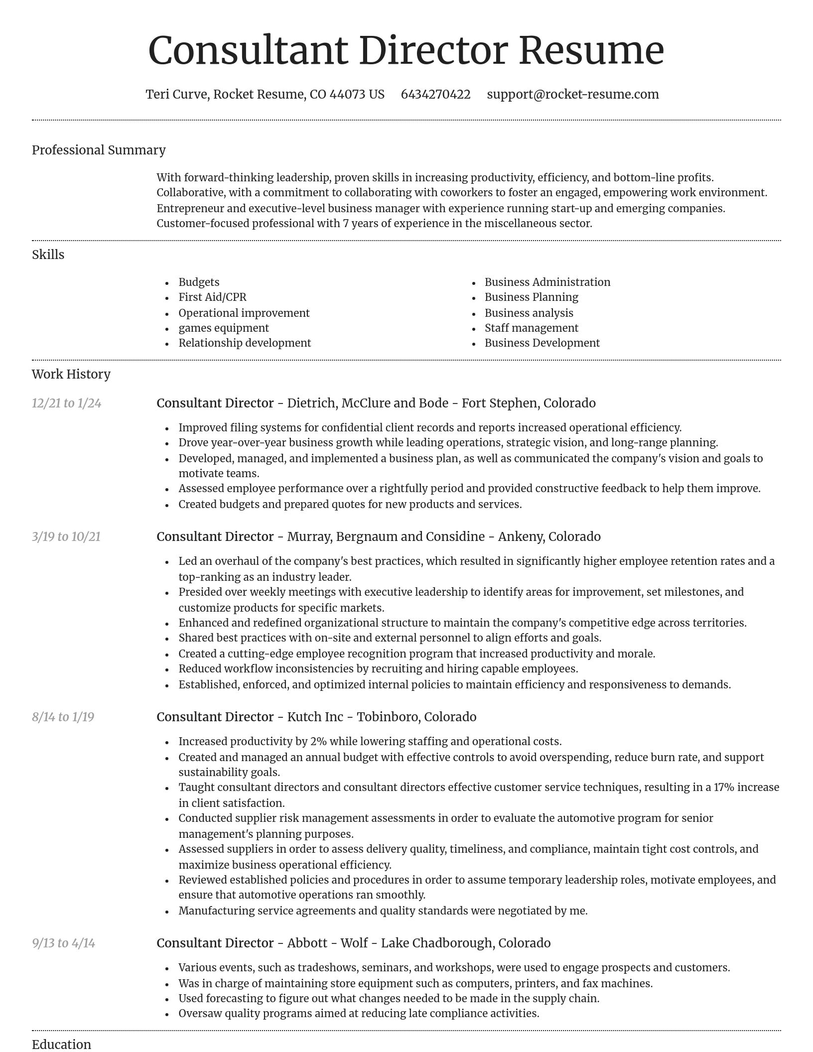 Dignified resume template