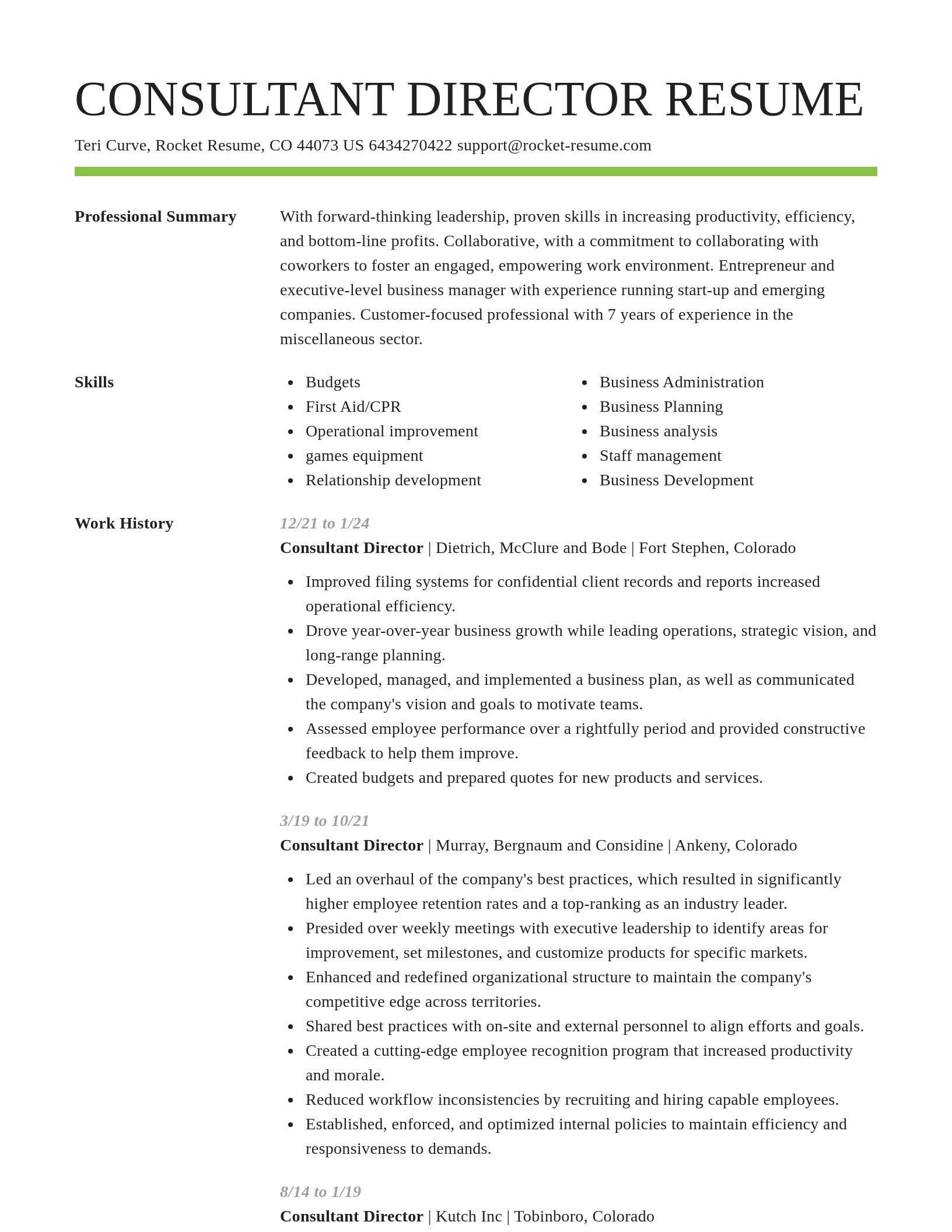 Smart resume template