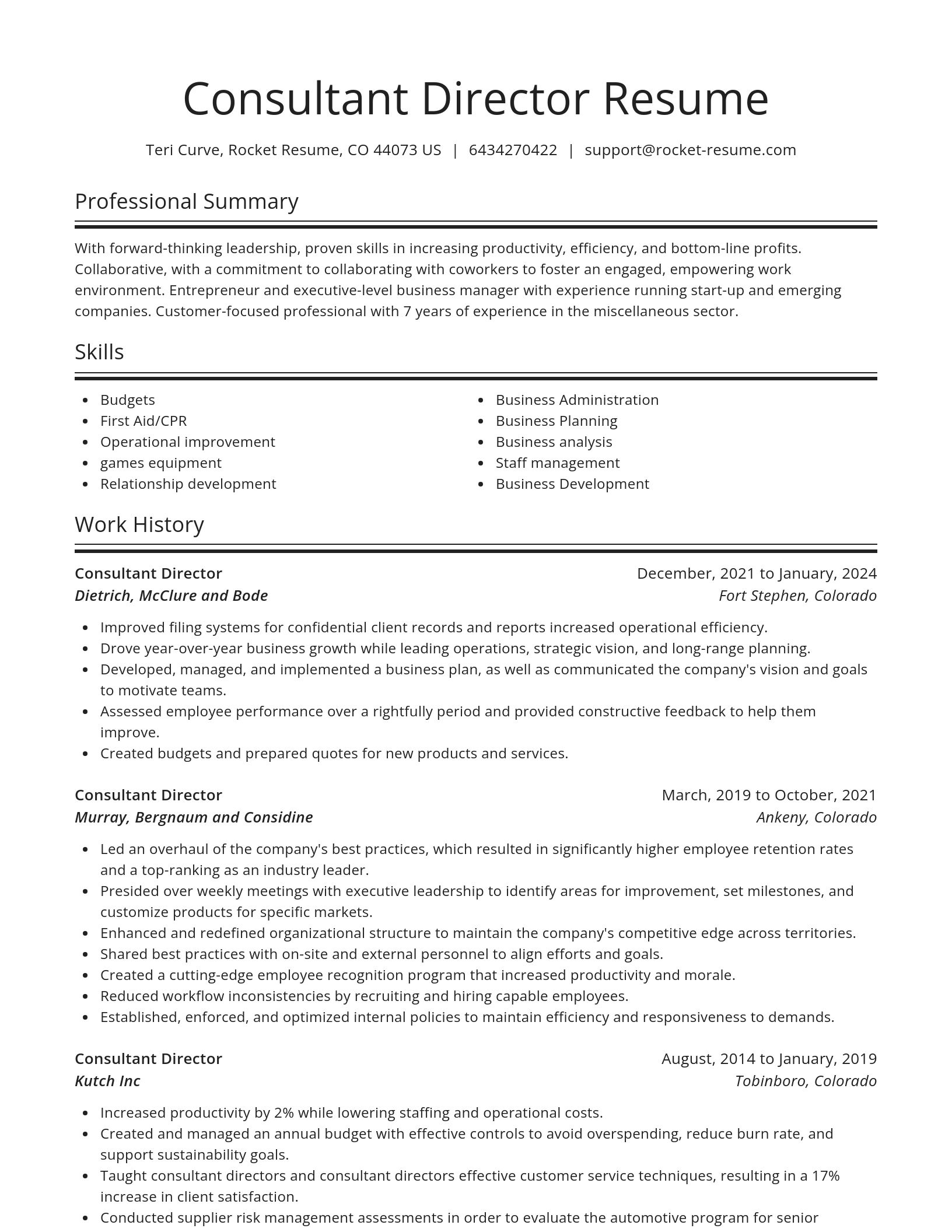 Spotlight resume template
