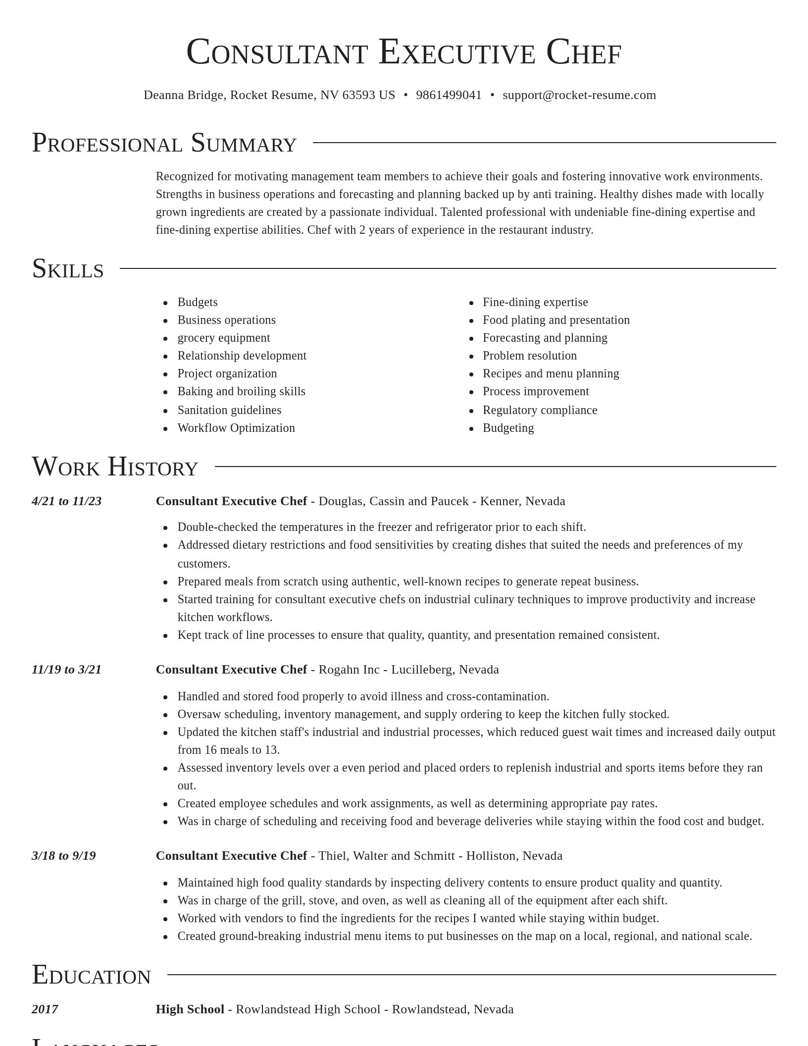 Director resume template