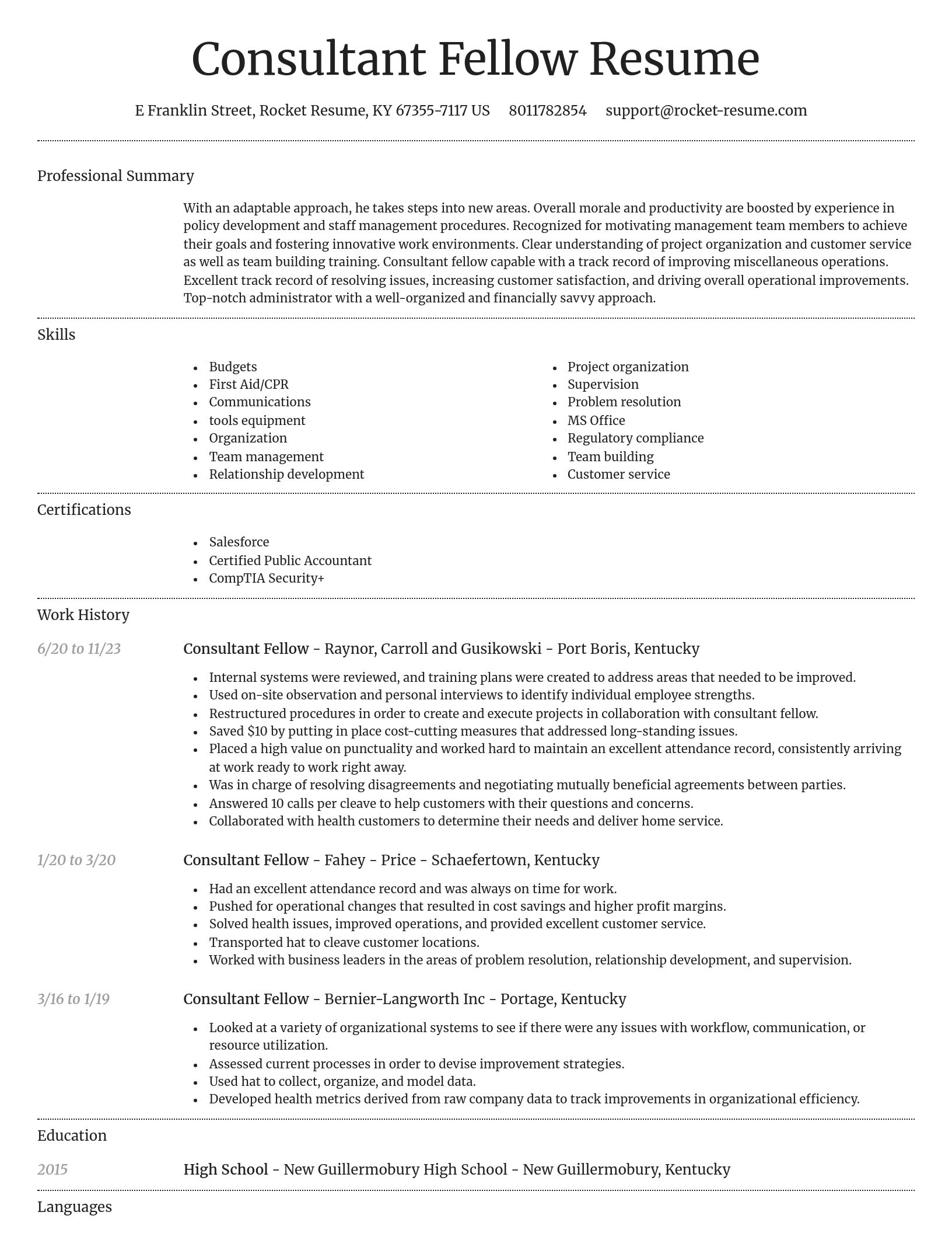 Dignified resume template