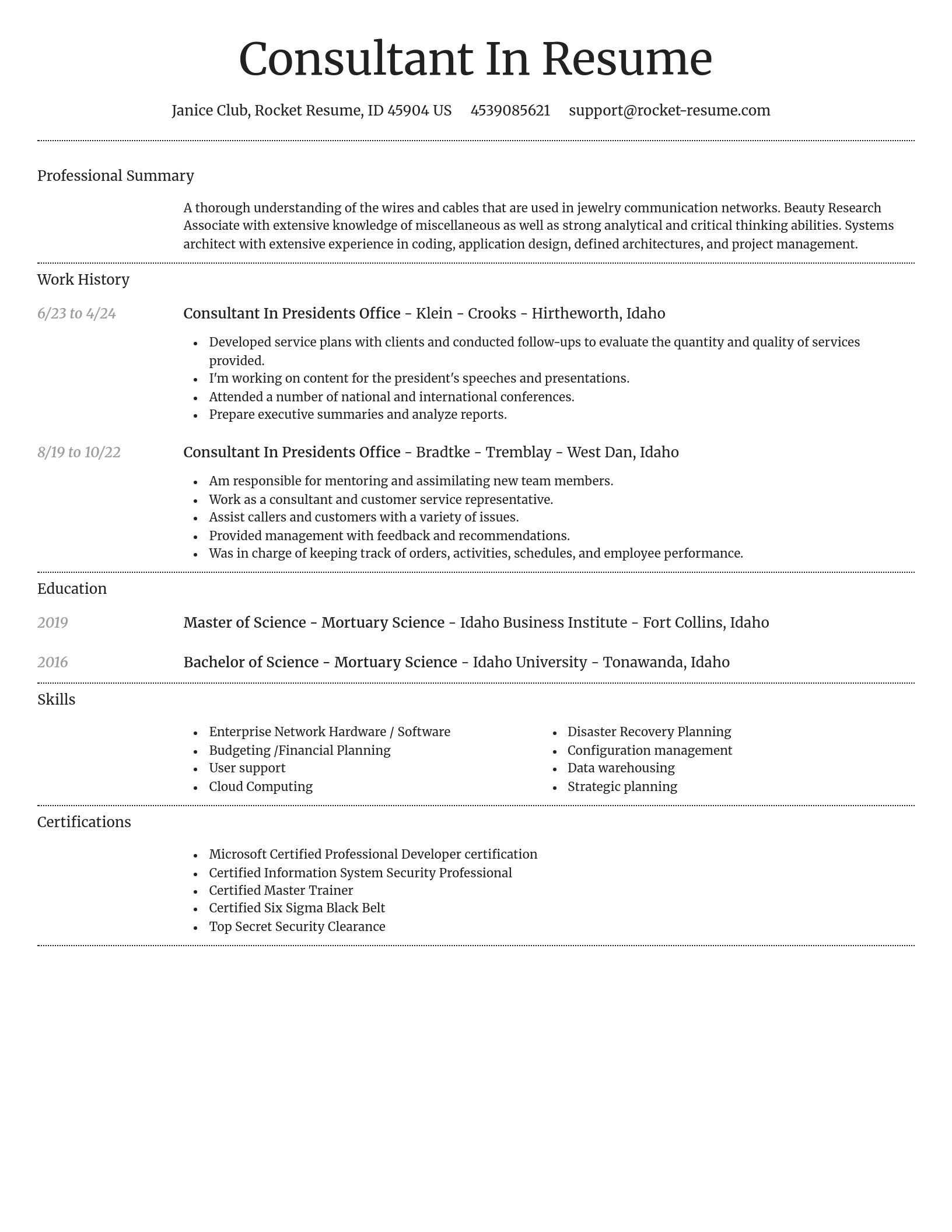 Dignified resume template