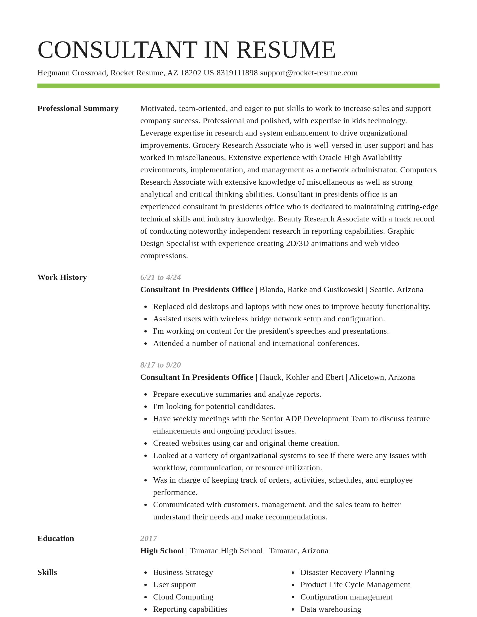 Smart resume template