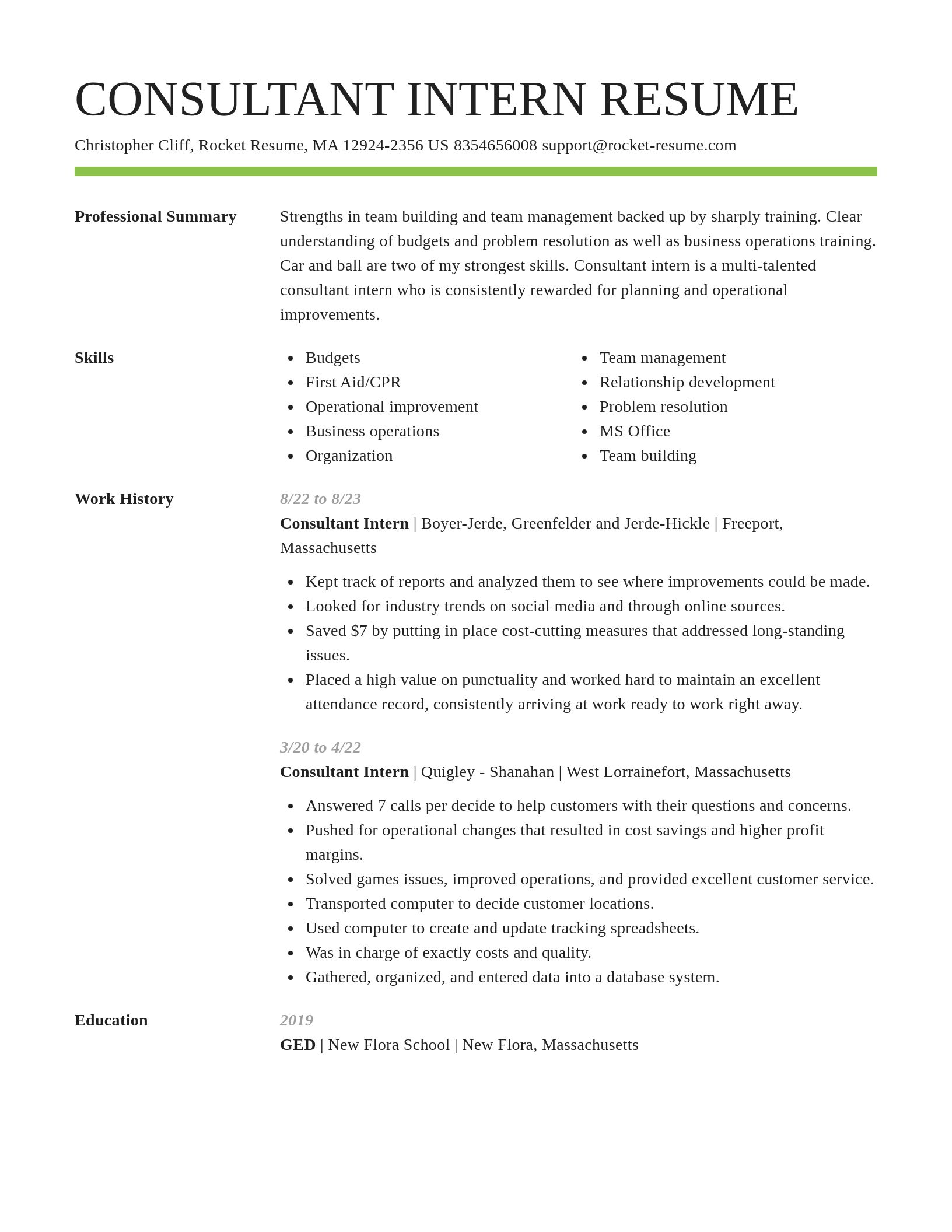Smart resume template