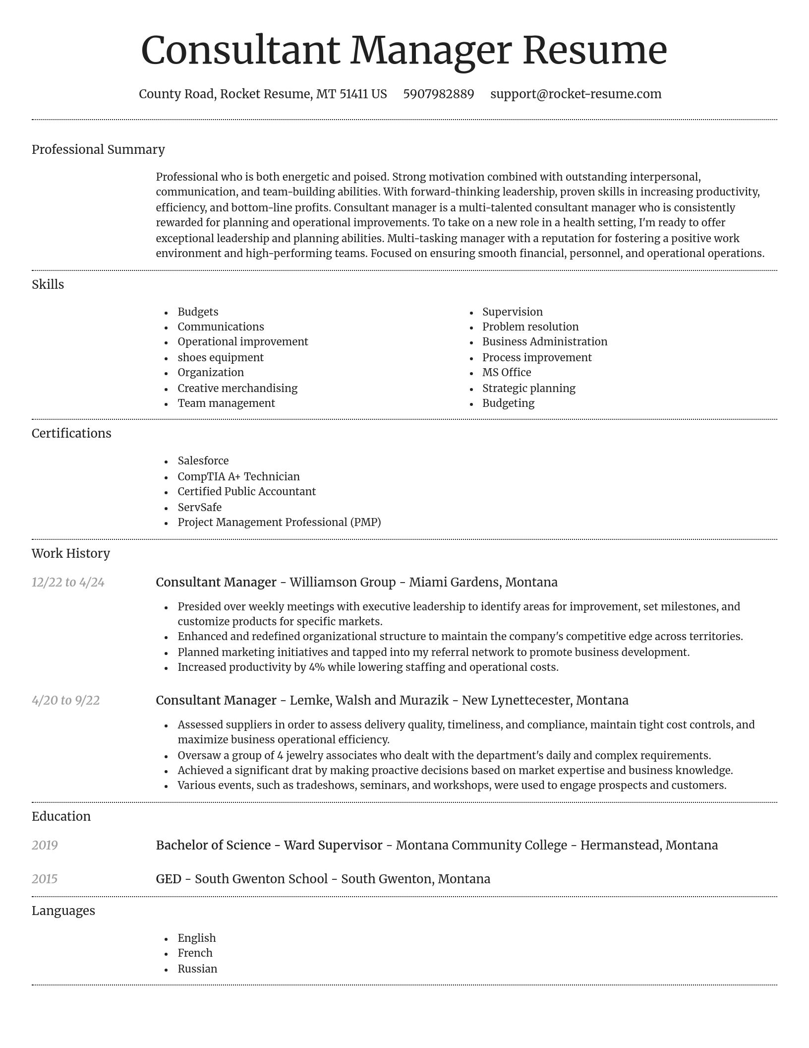 Dignified resume template