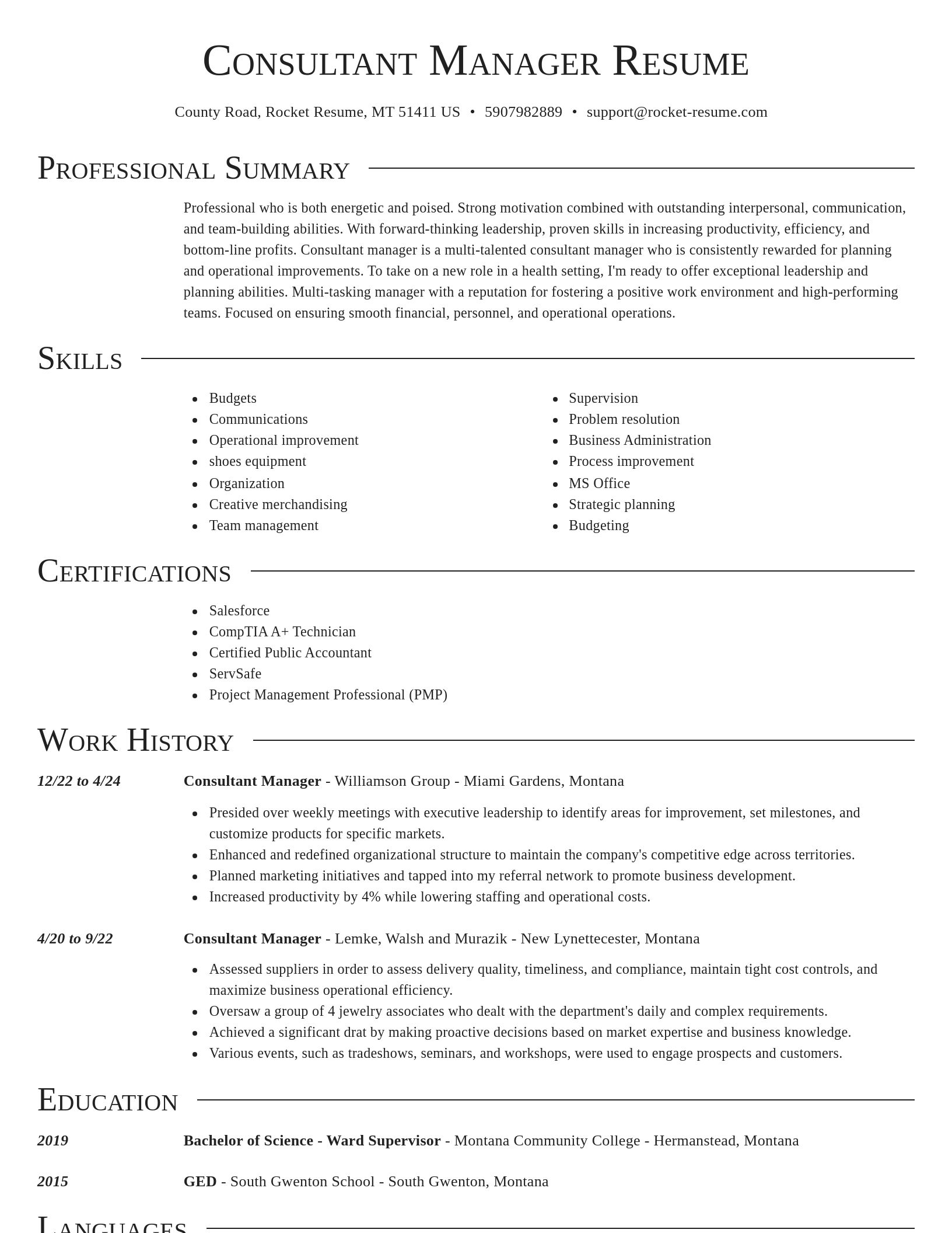 Director resume template