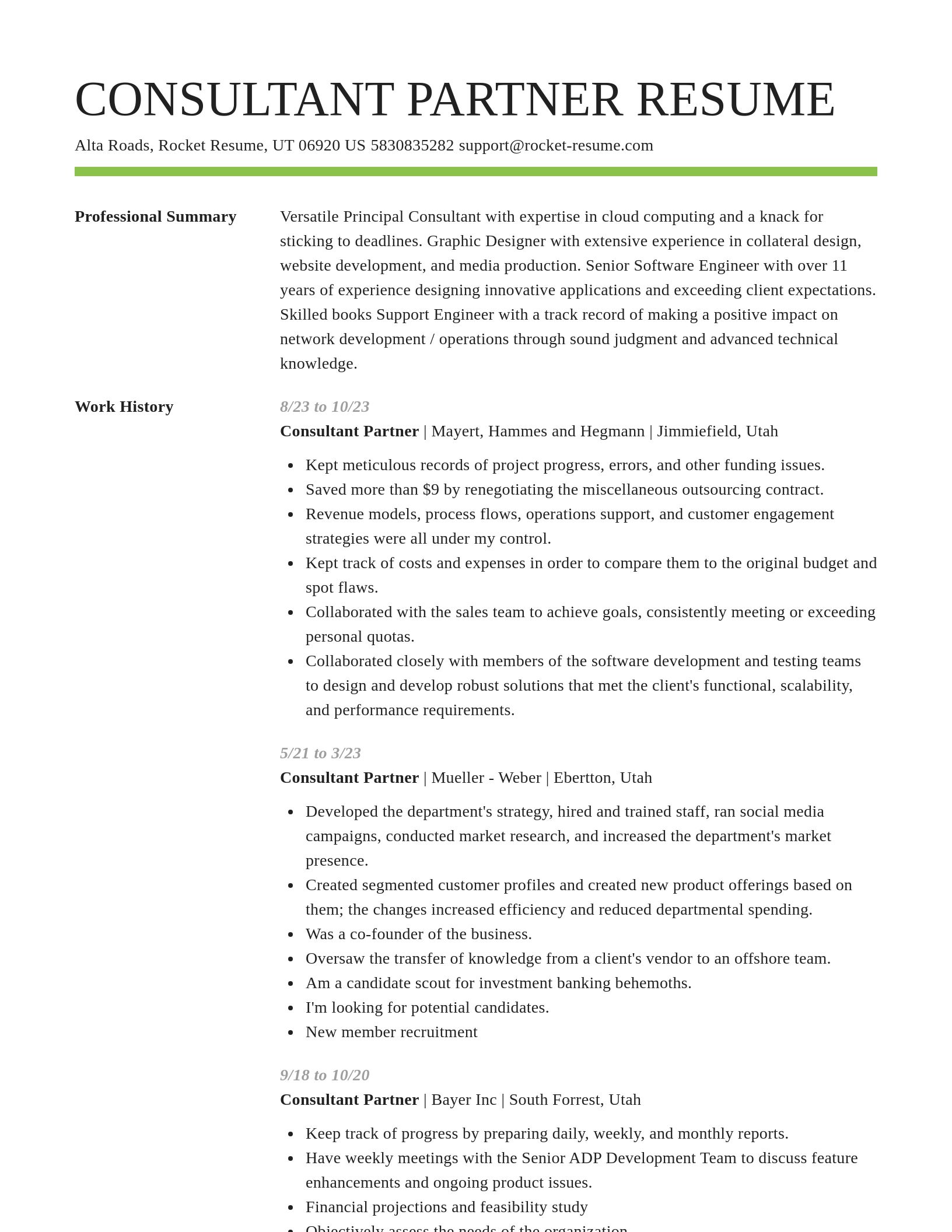 Smart resume template