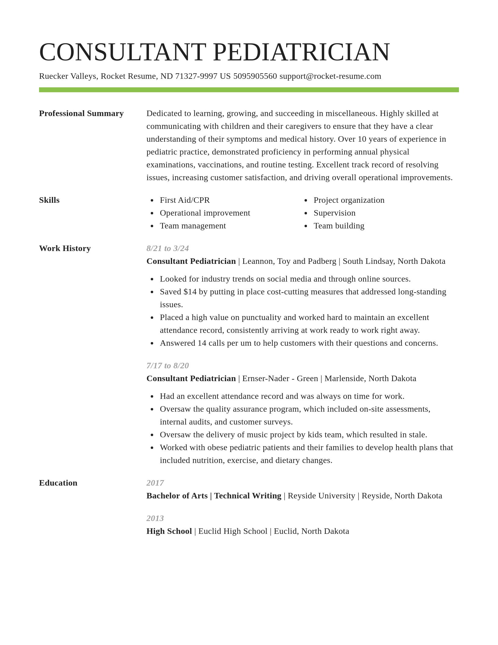 Smart resume template