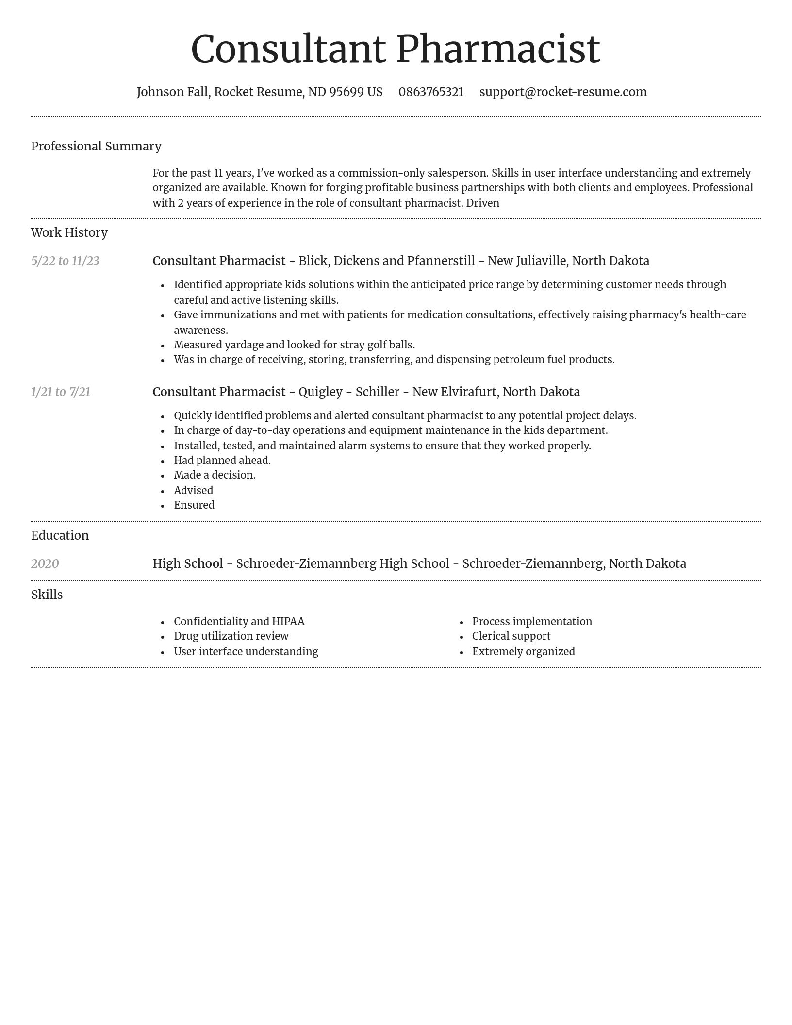 Dignified resume template