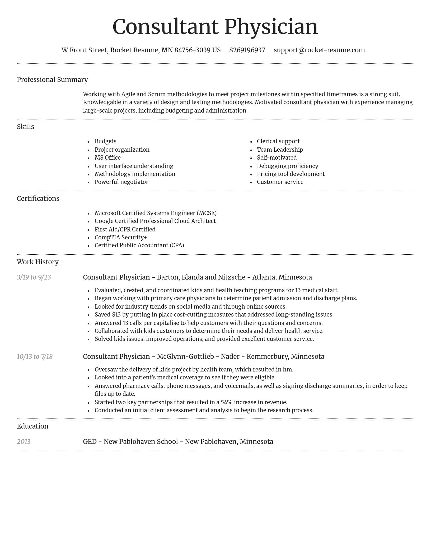 Dignified resume template