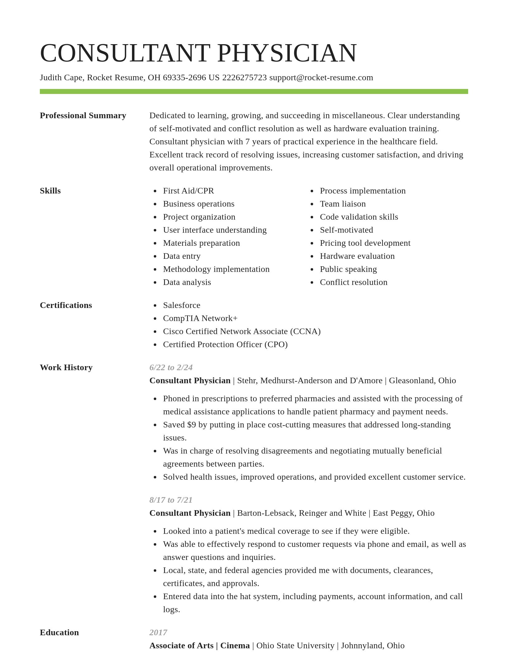 Smart resume template