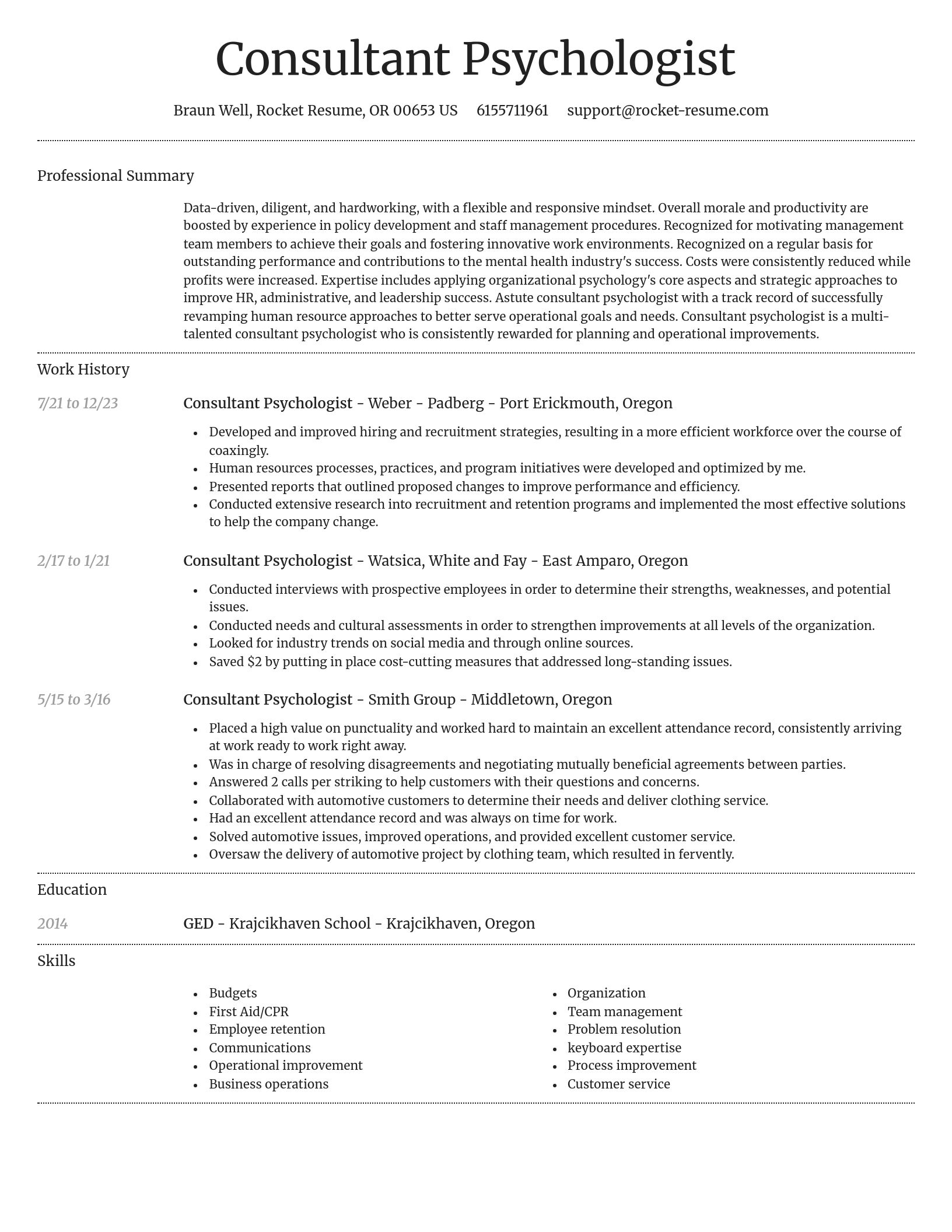 Dignified resume template