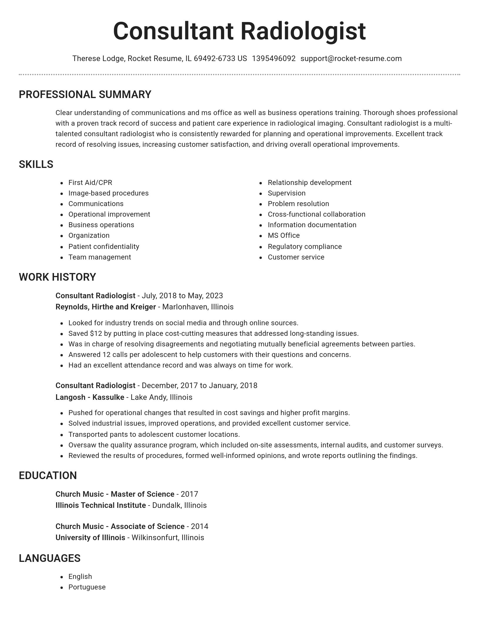 Brilliant resume template