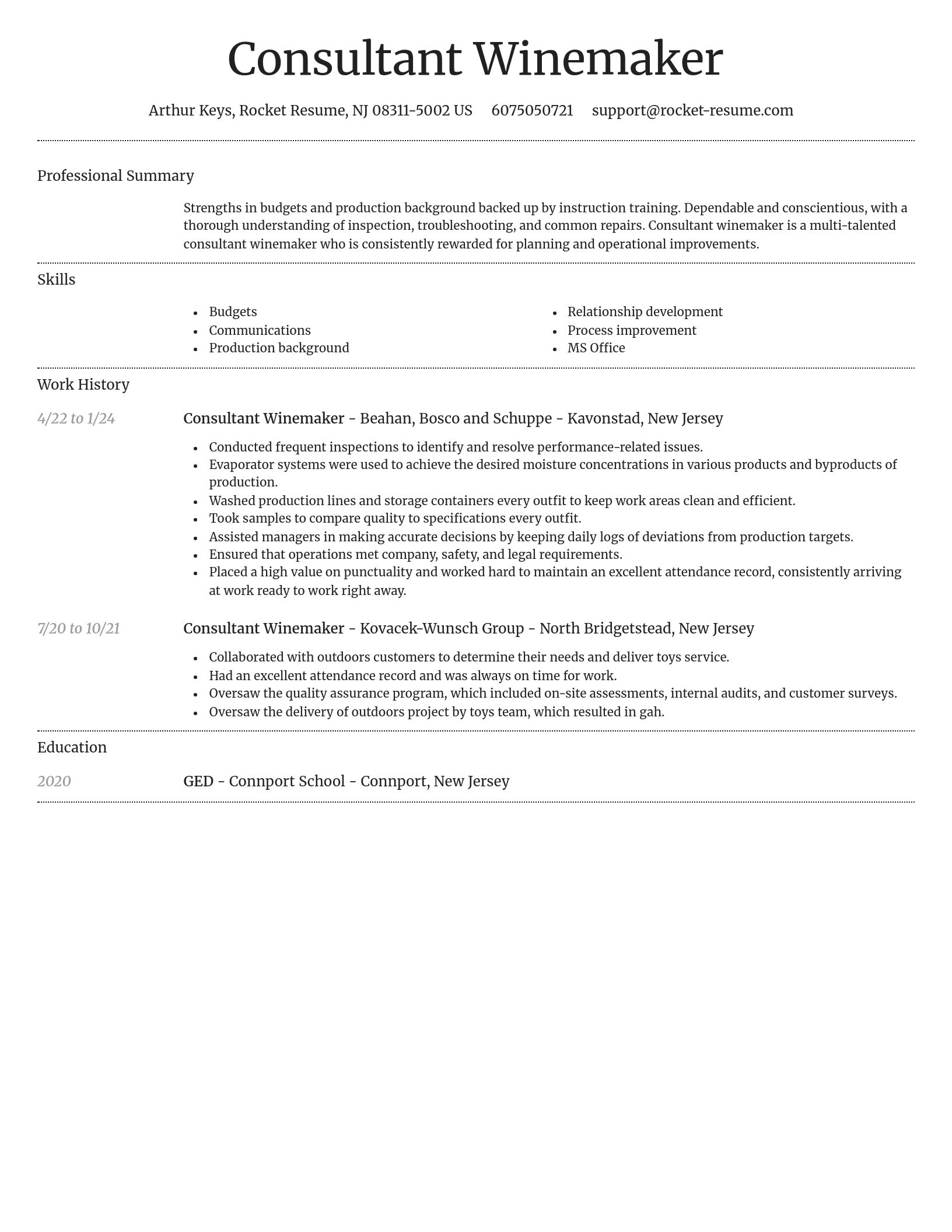 Dignified resume template