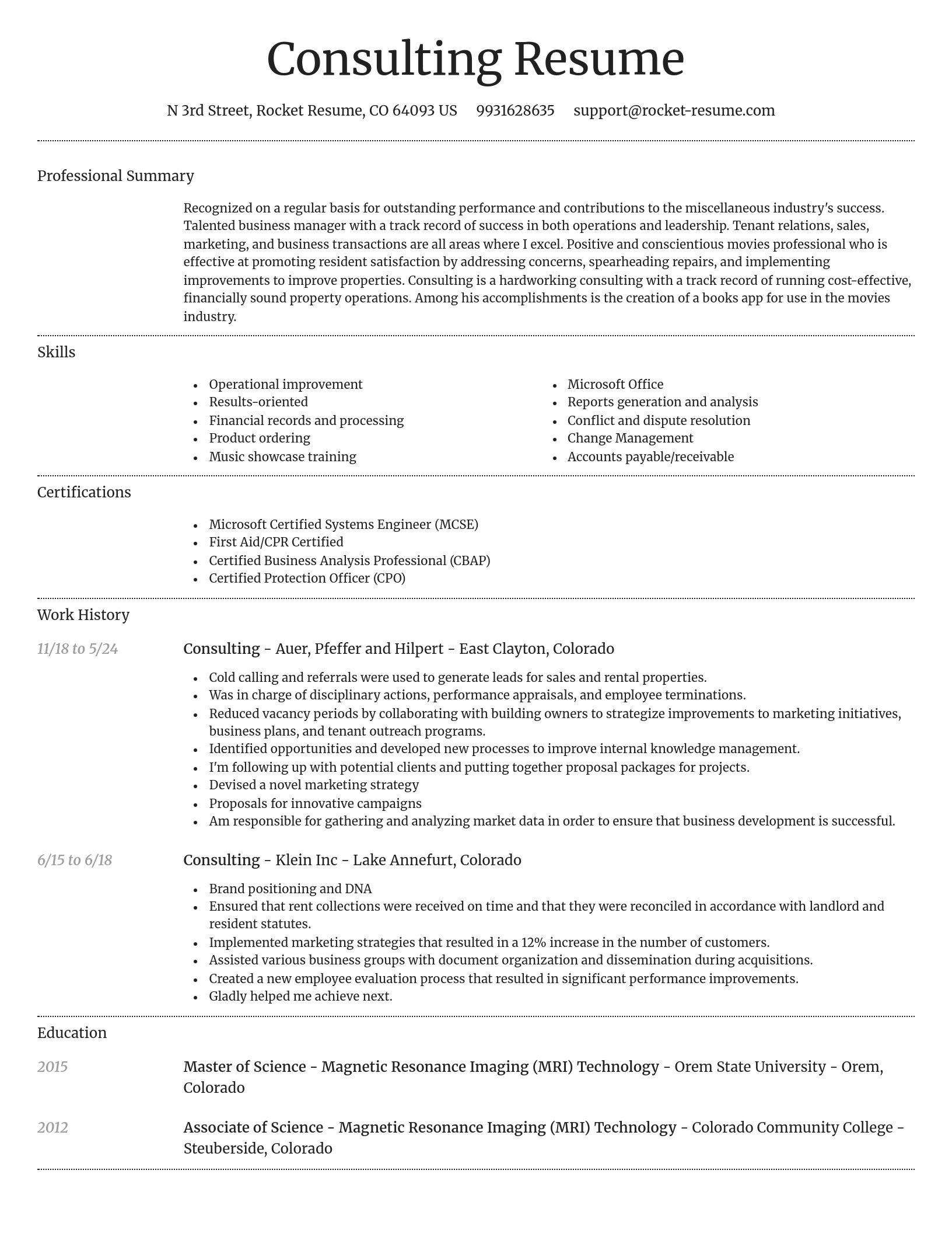 Dignified resume template