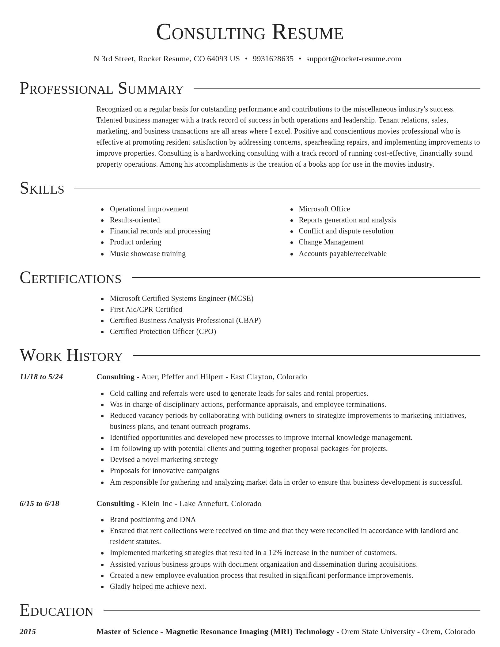 Director resume template