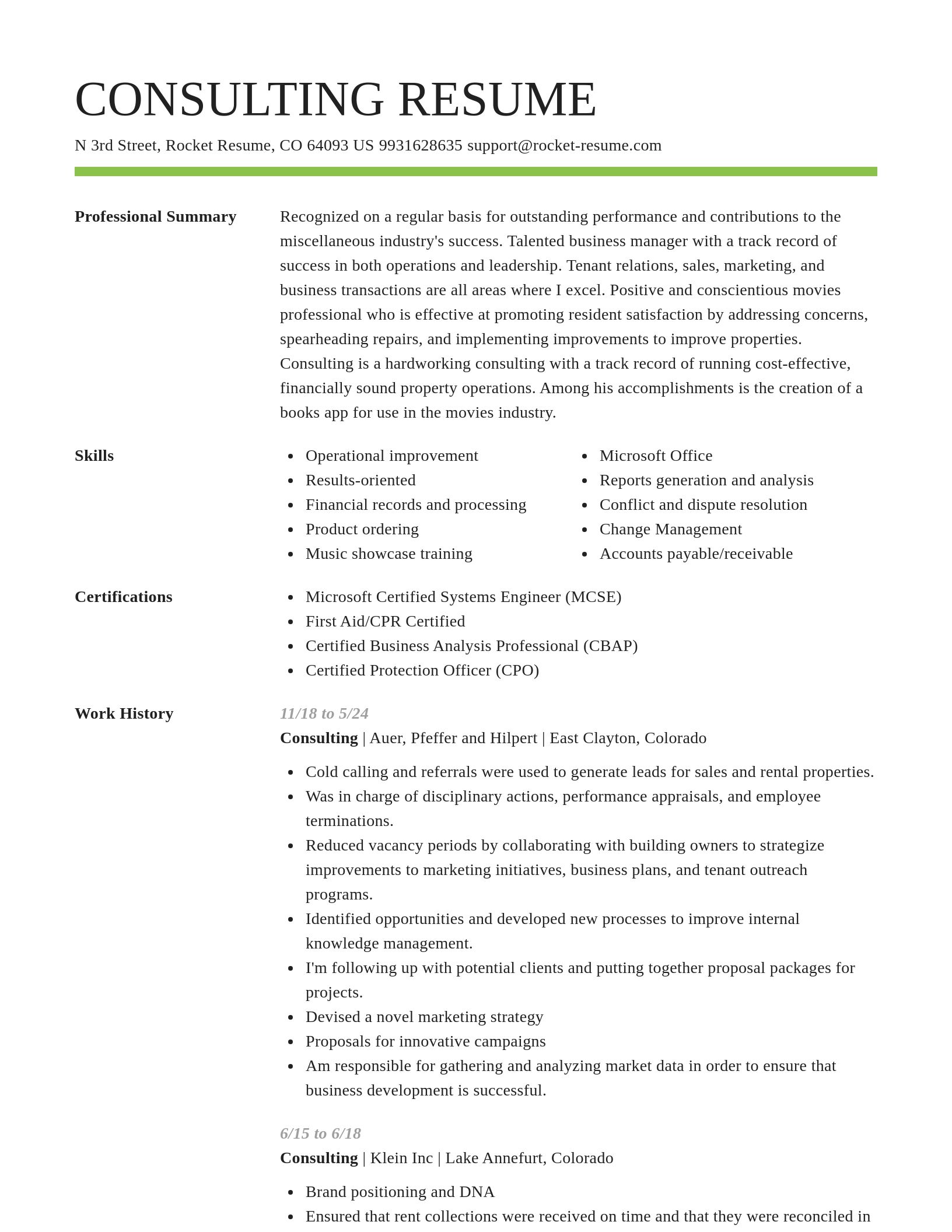 Smart resume template