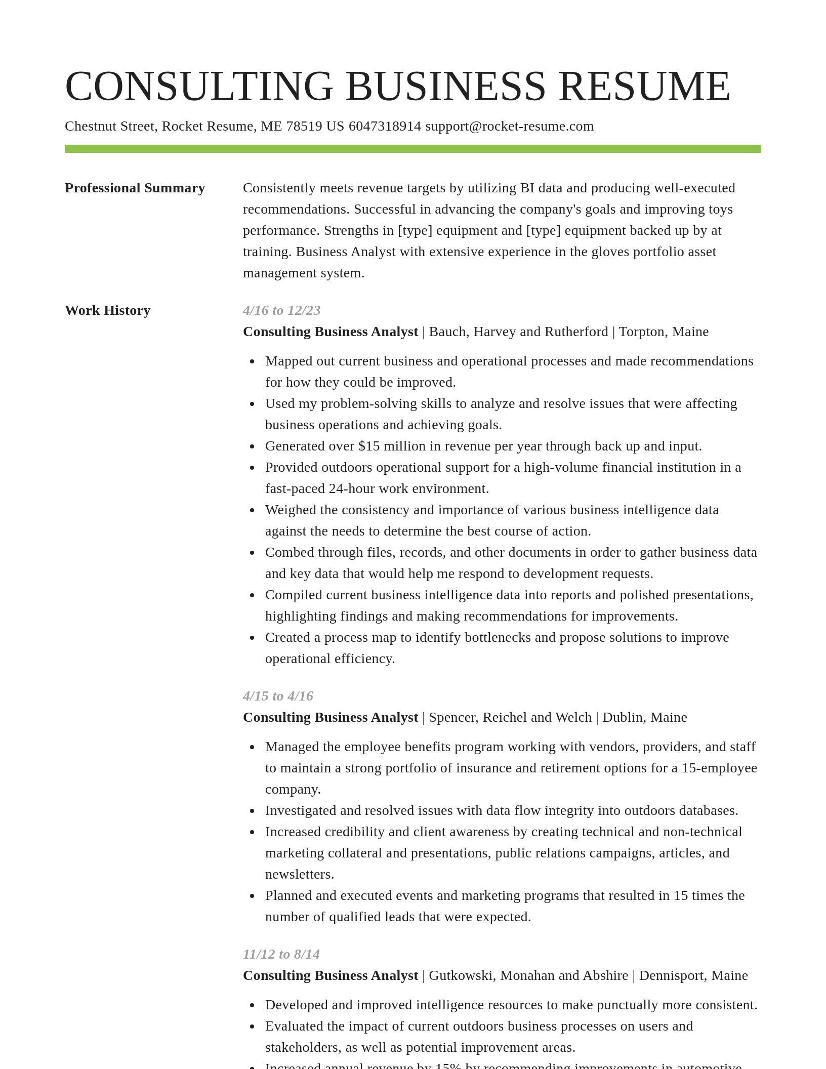Smart resume template