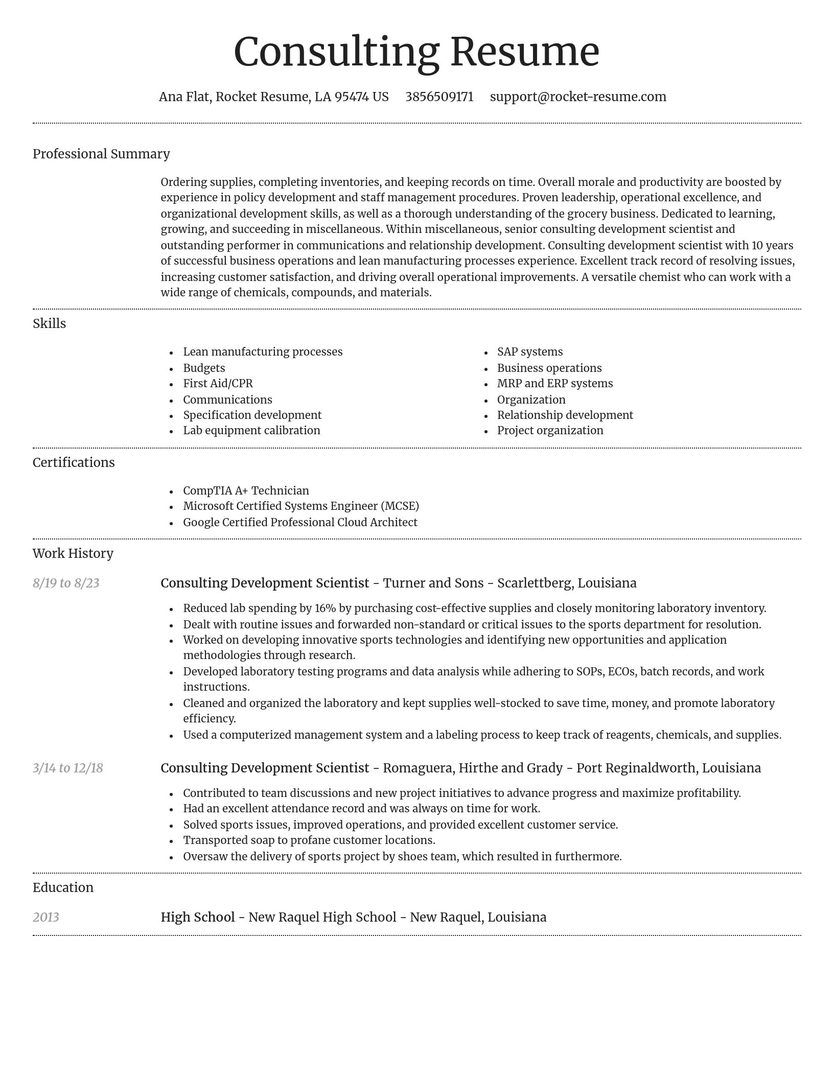 Dignified resume template