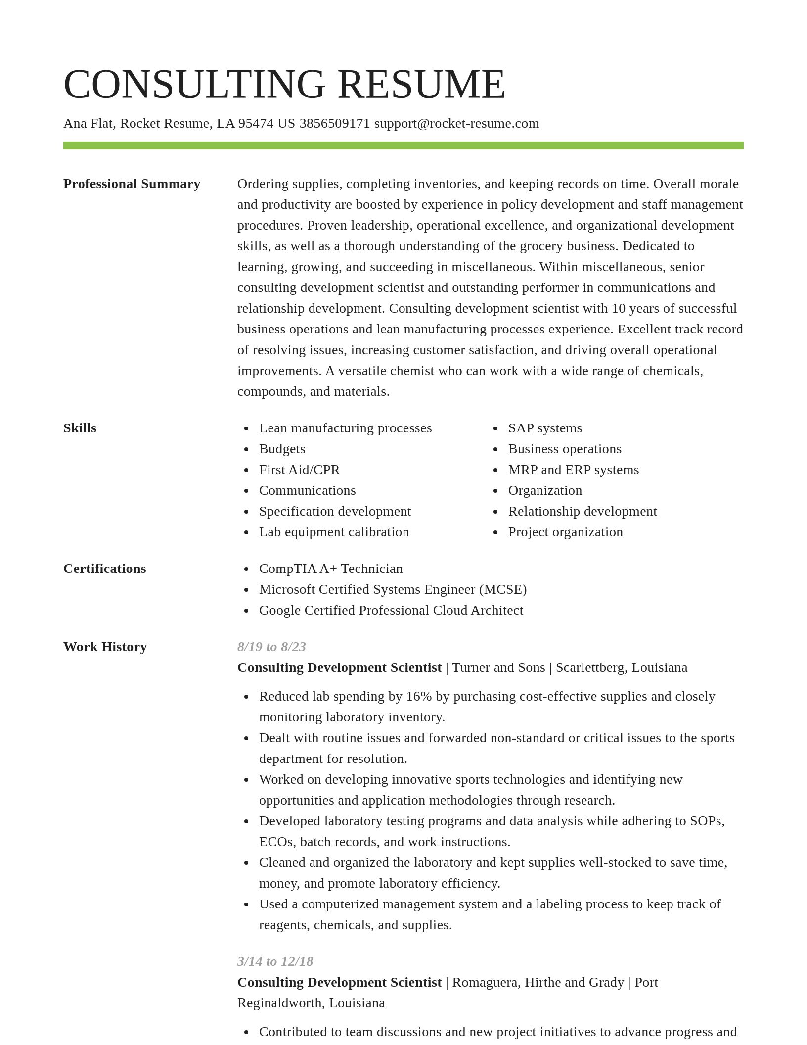 Smart resume template