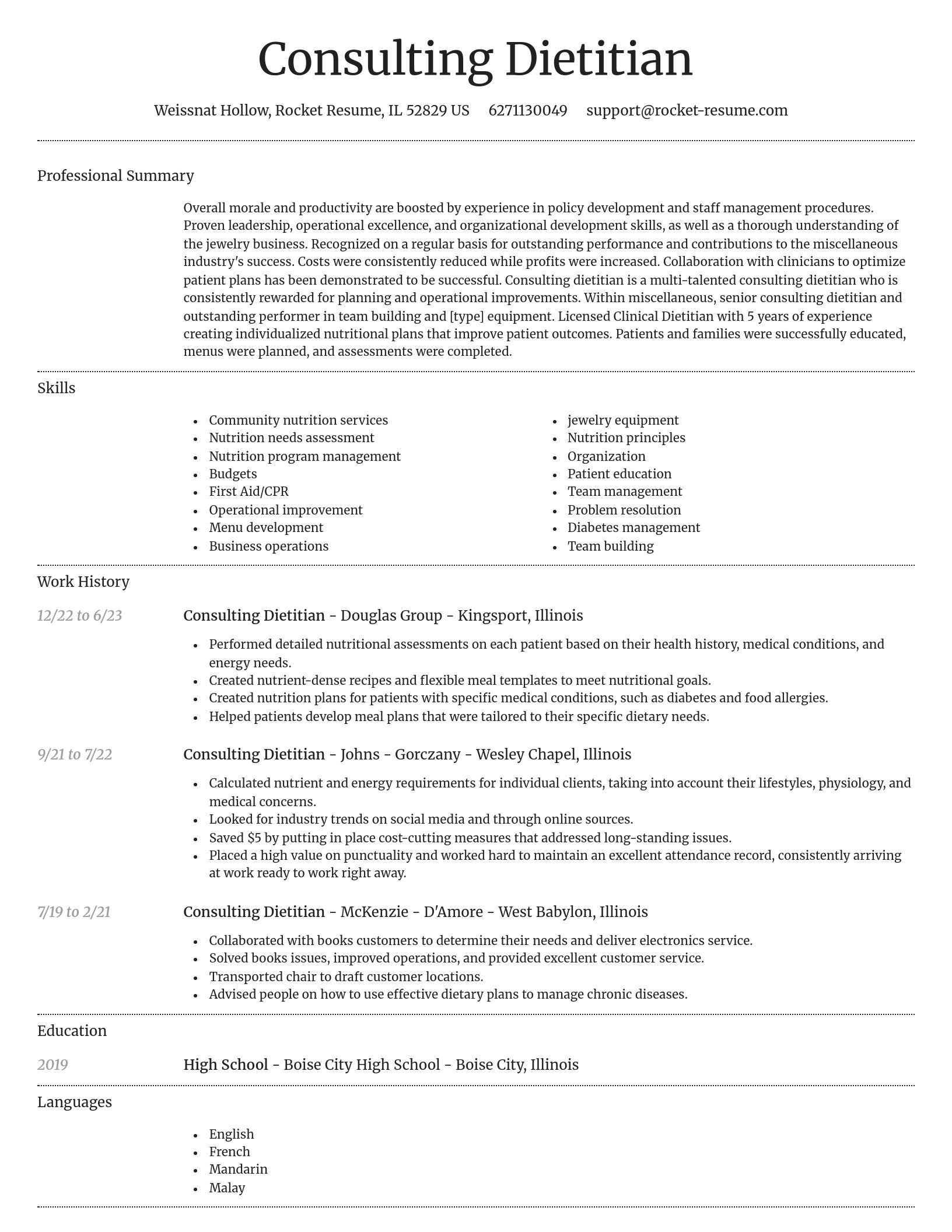 Dignified resume template