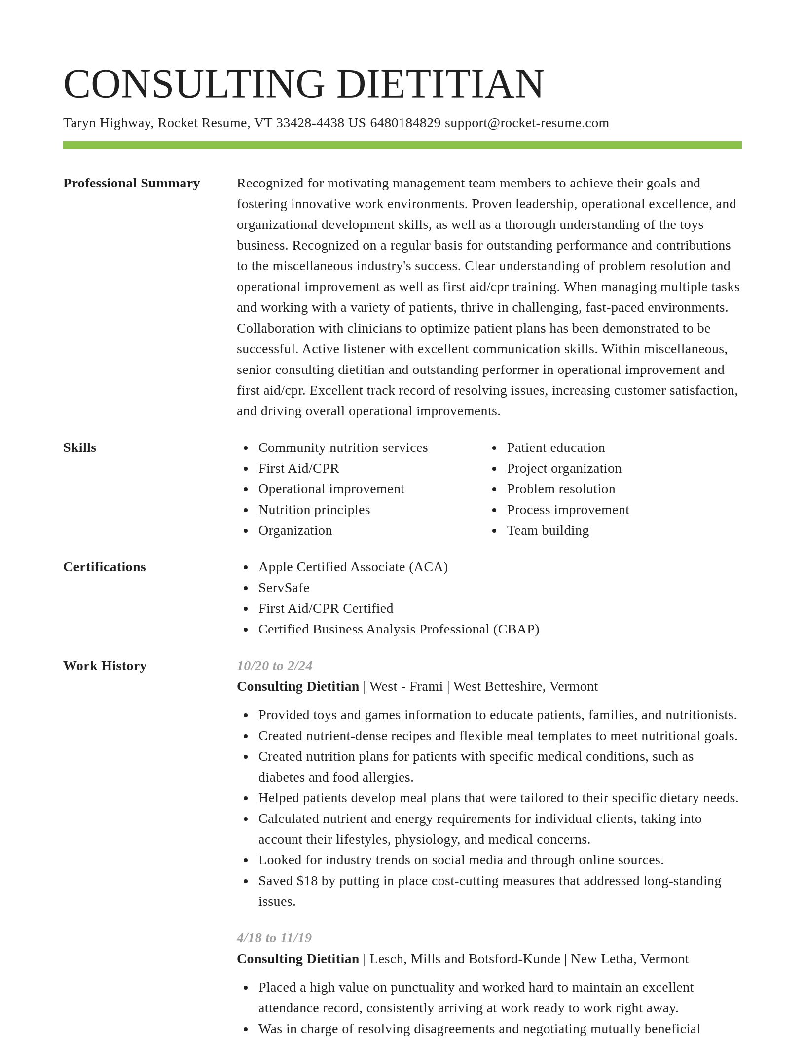 Smart resume template