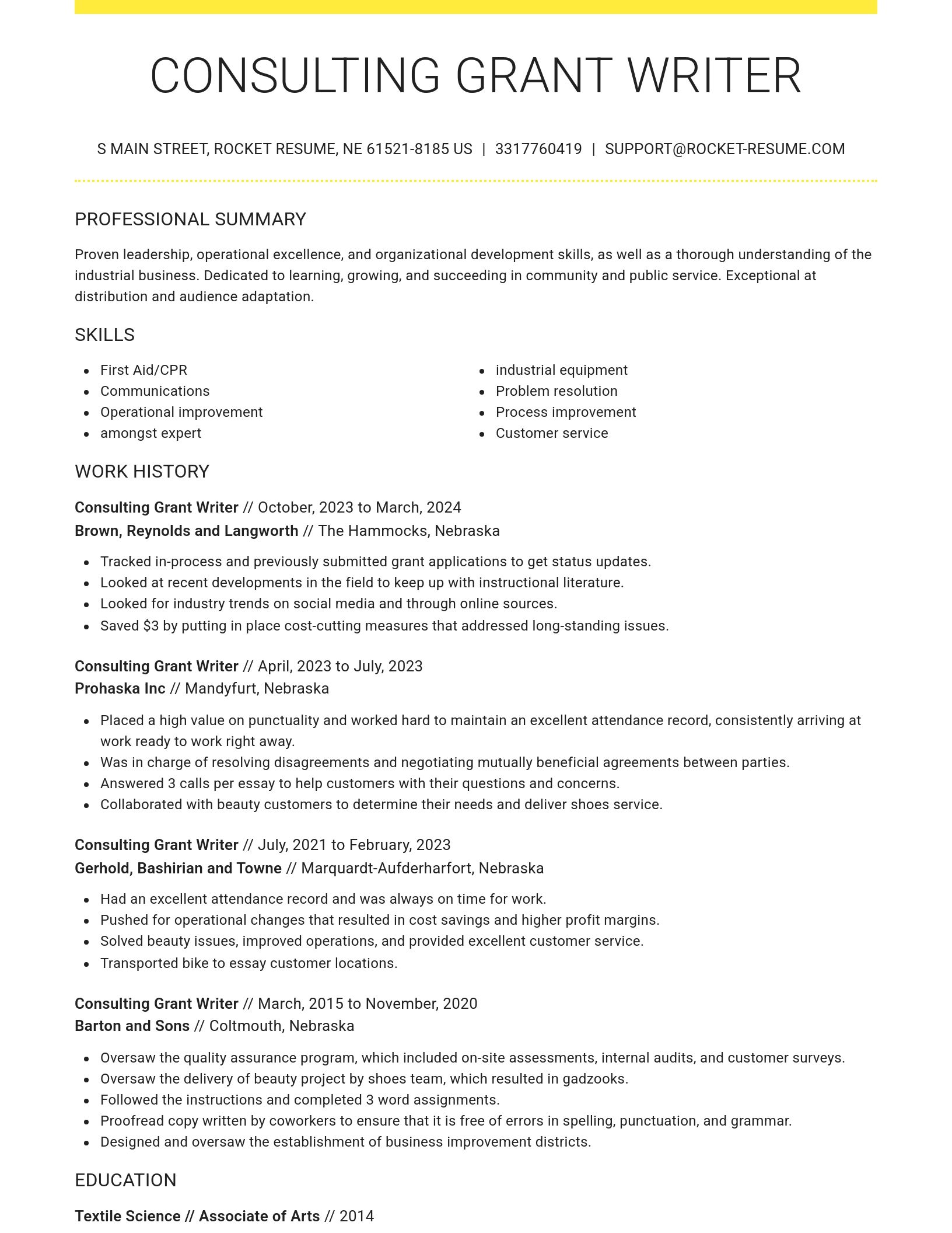 Grand resume template