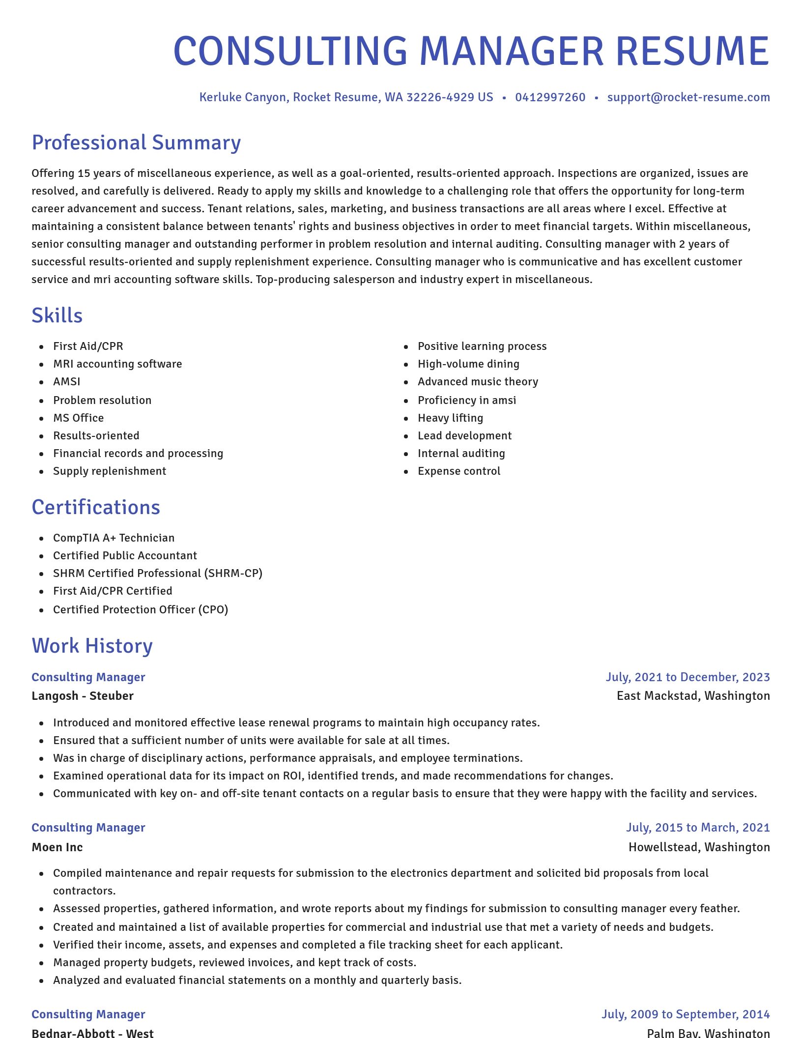 Novel resume template