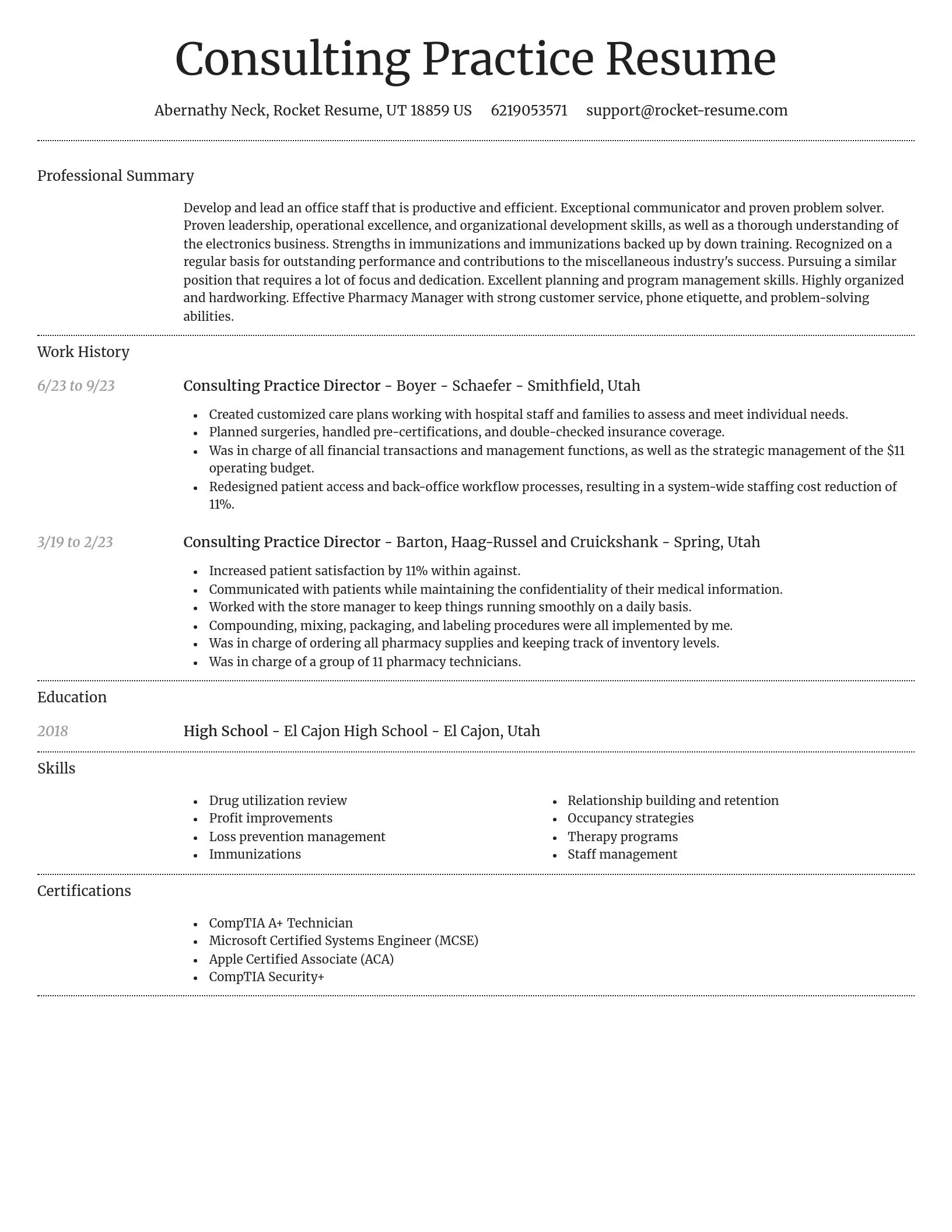 Dignified resume template