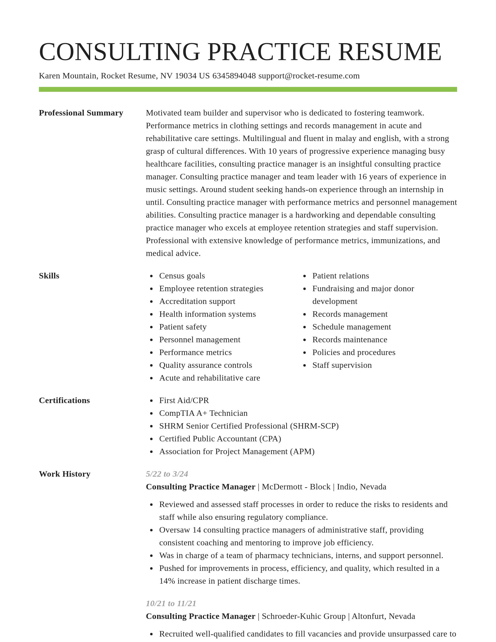 Smart resume template
