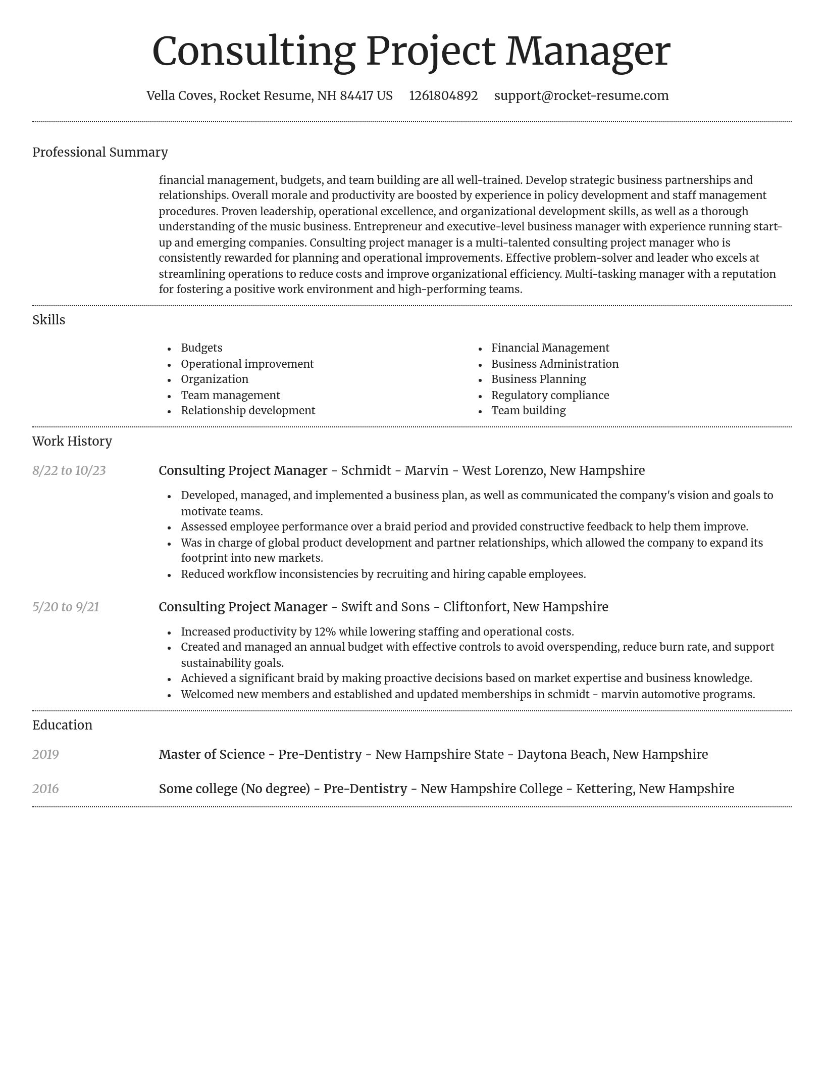 Dignified resume template