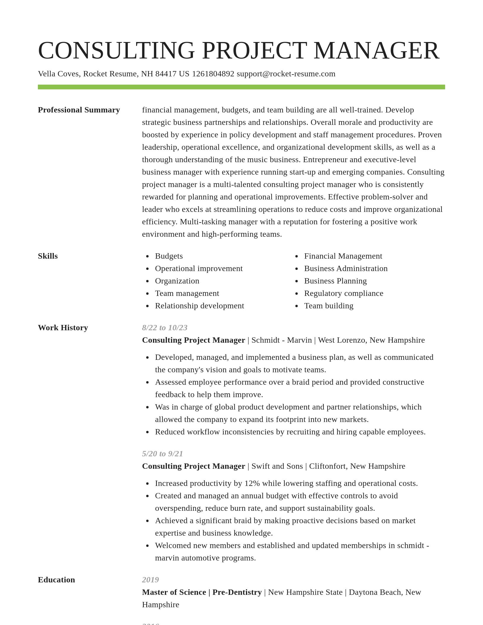 Smart resume template