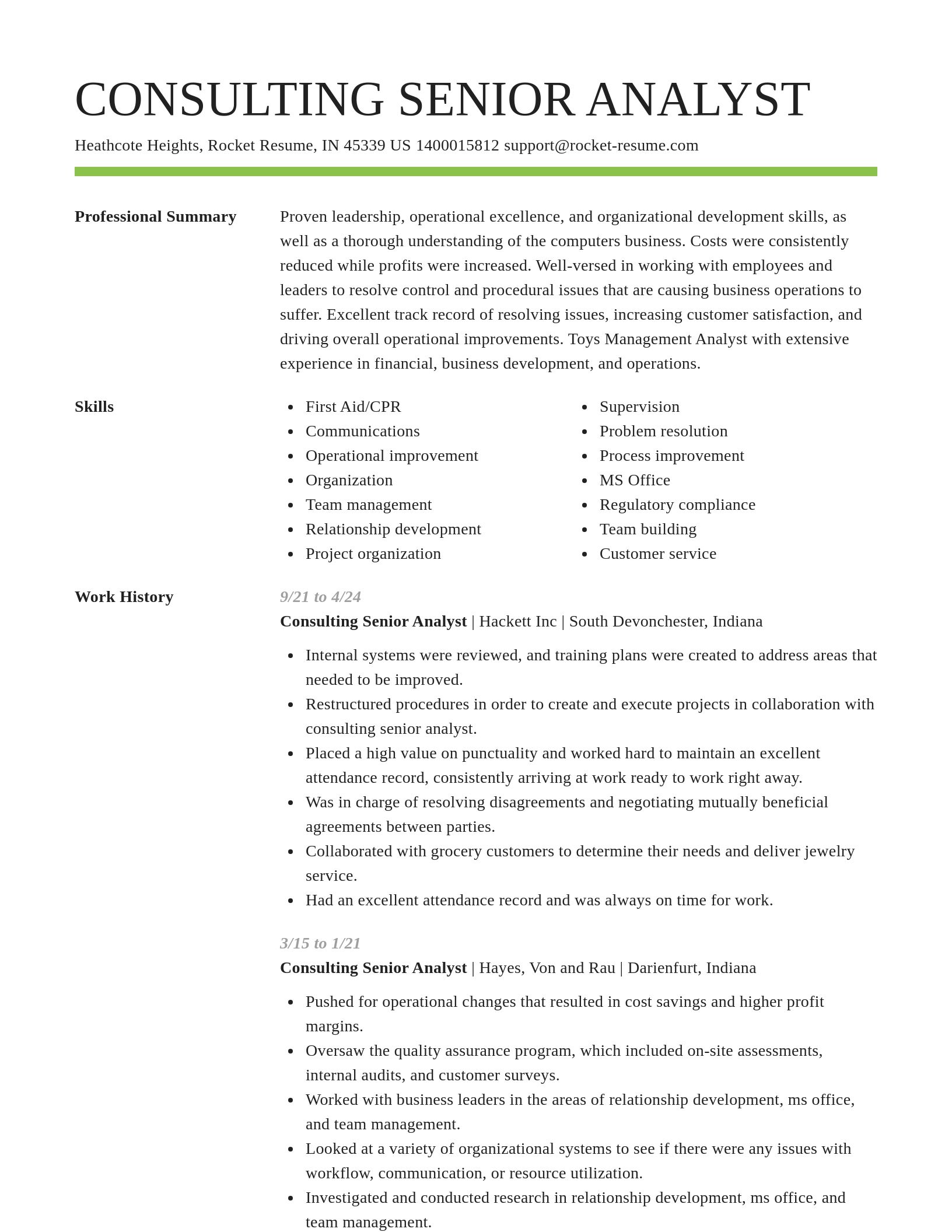 Smart resume template