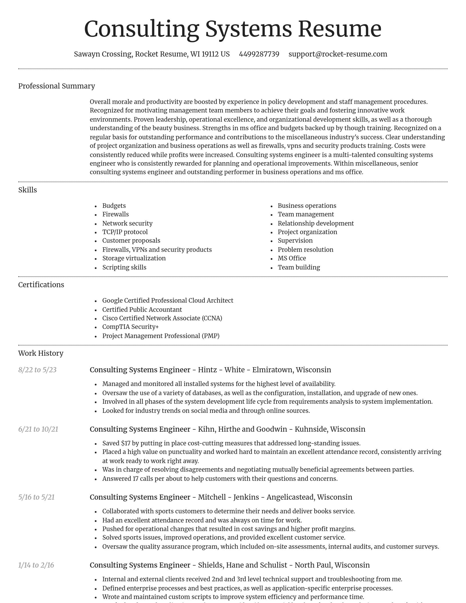 Dignified resume template