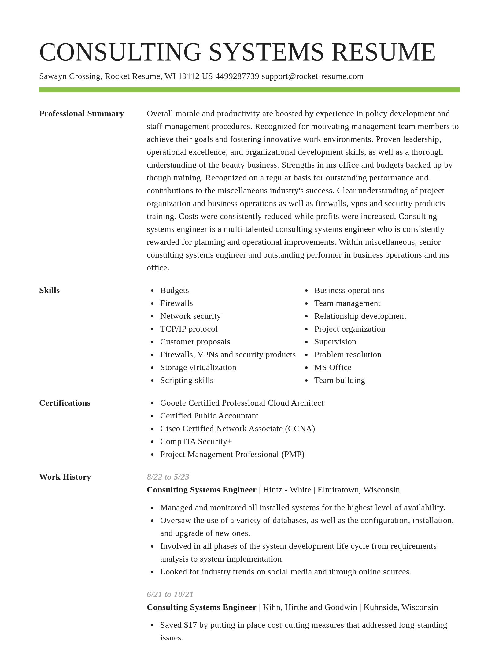 Smart resume template