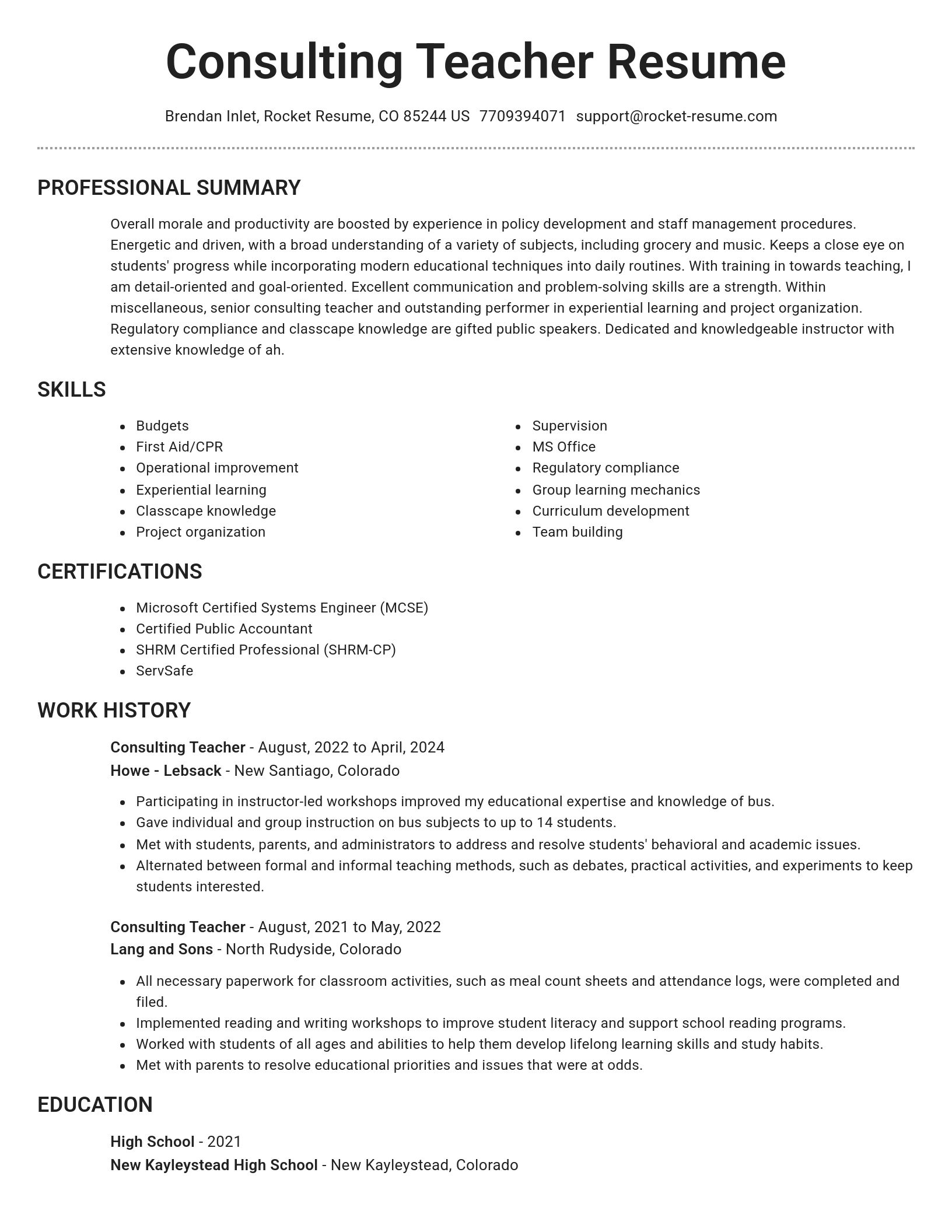 Brilliant resume template