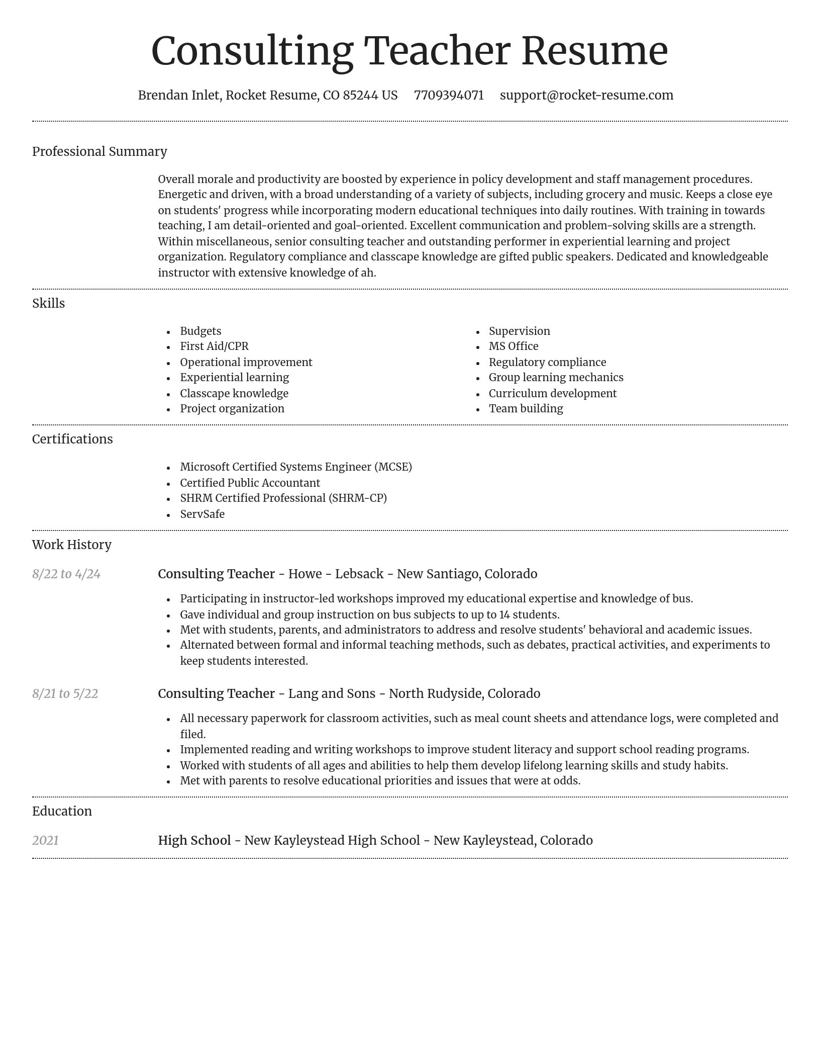 Dignified resume template
