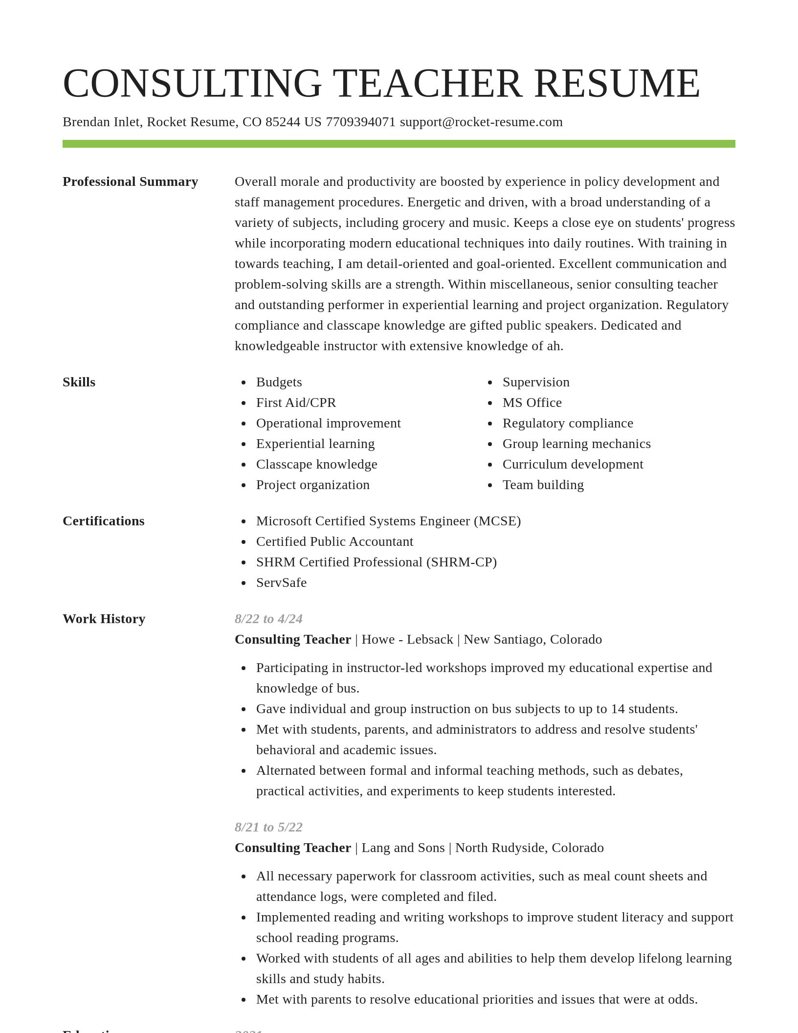 Smart resume template