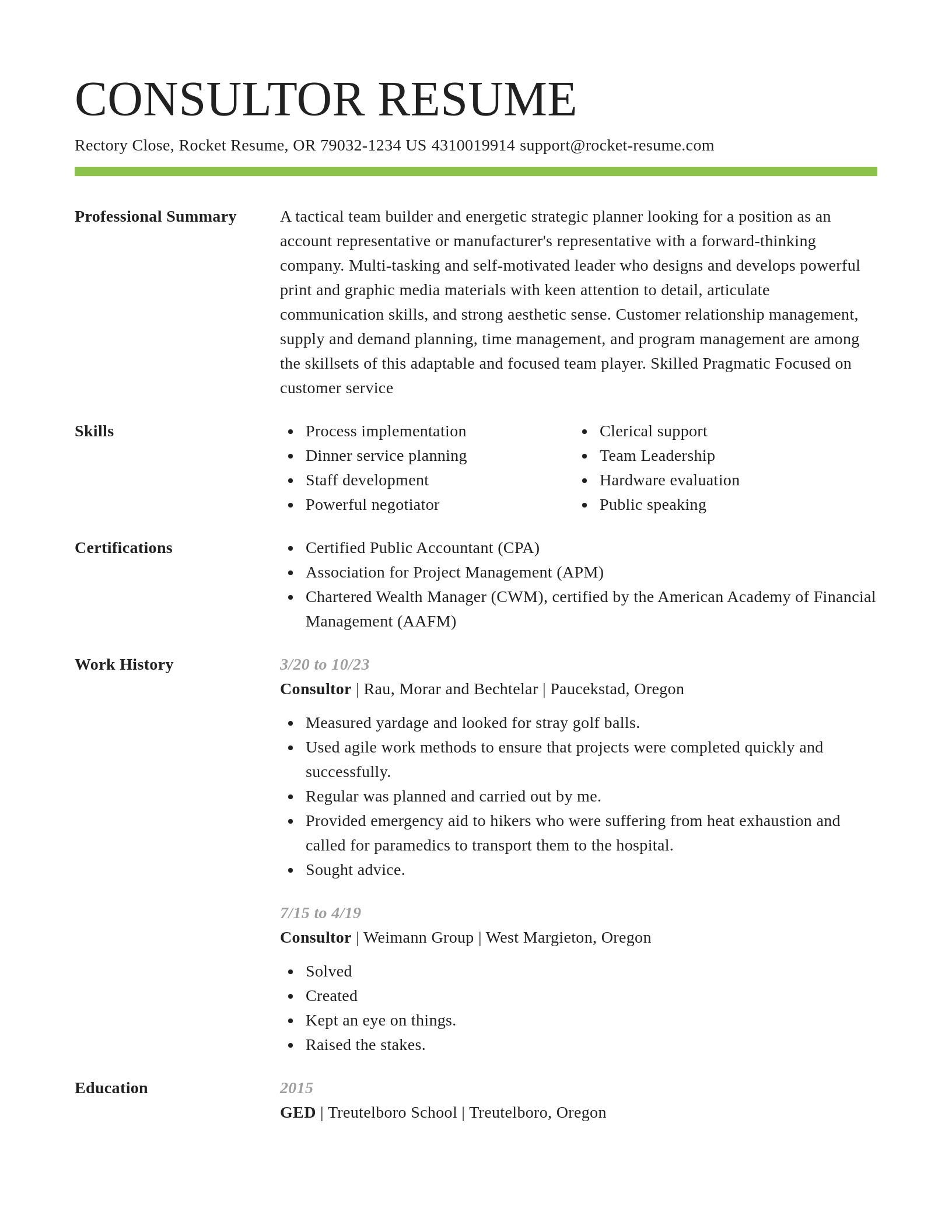 Smart resume template
