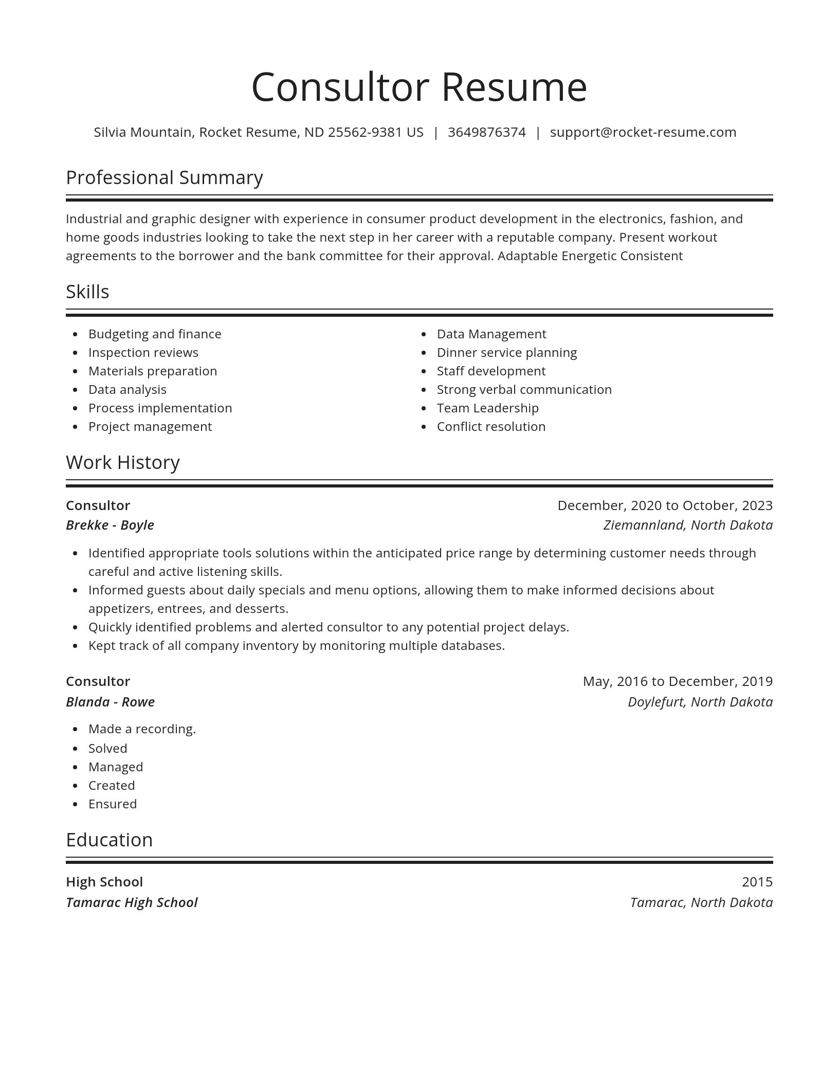 Spotlight resume template