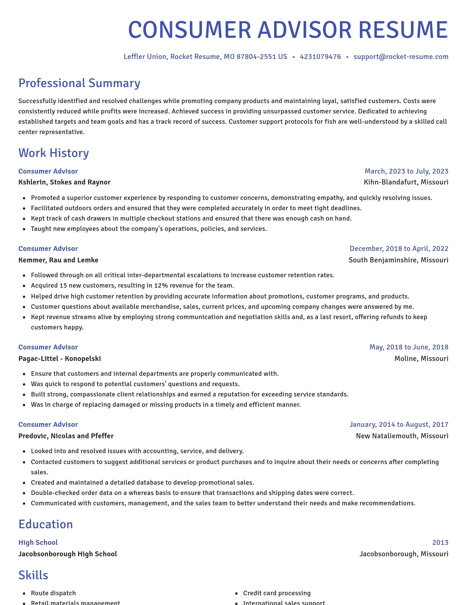 Novel resume template