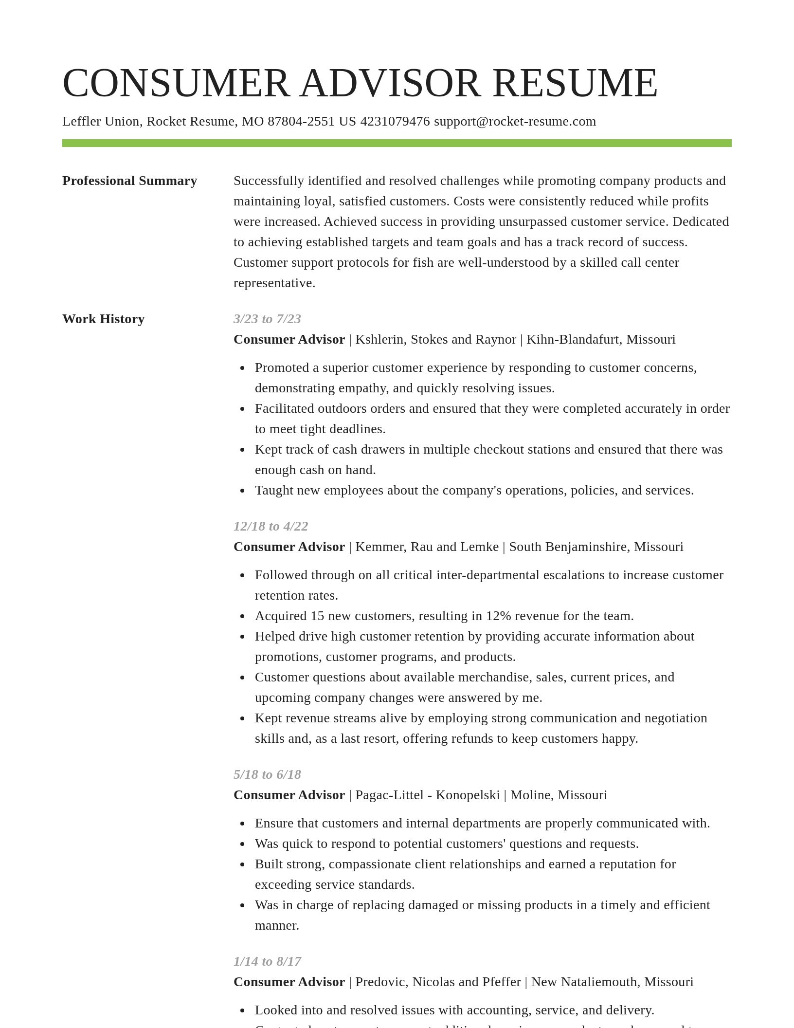 Smart resume template