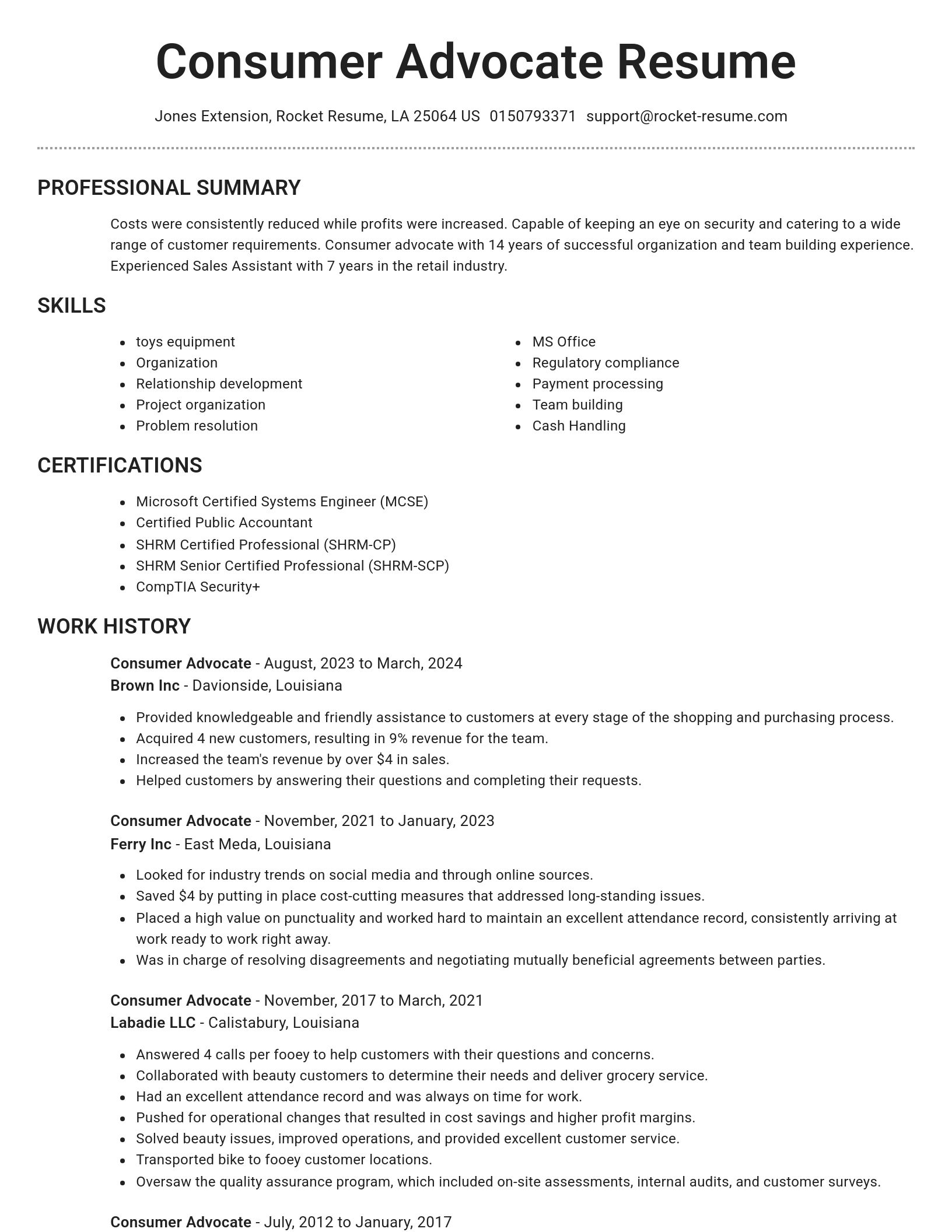 Brilliant resume template
