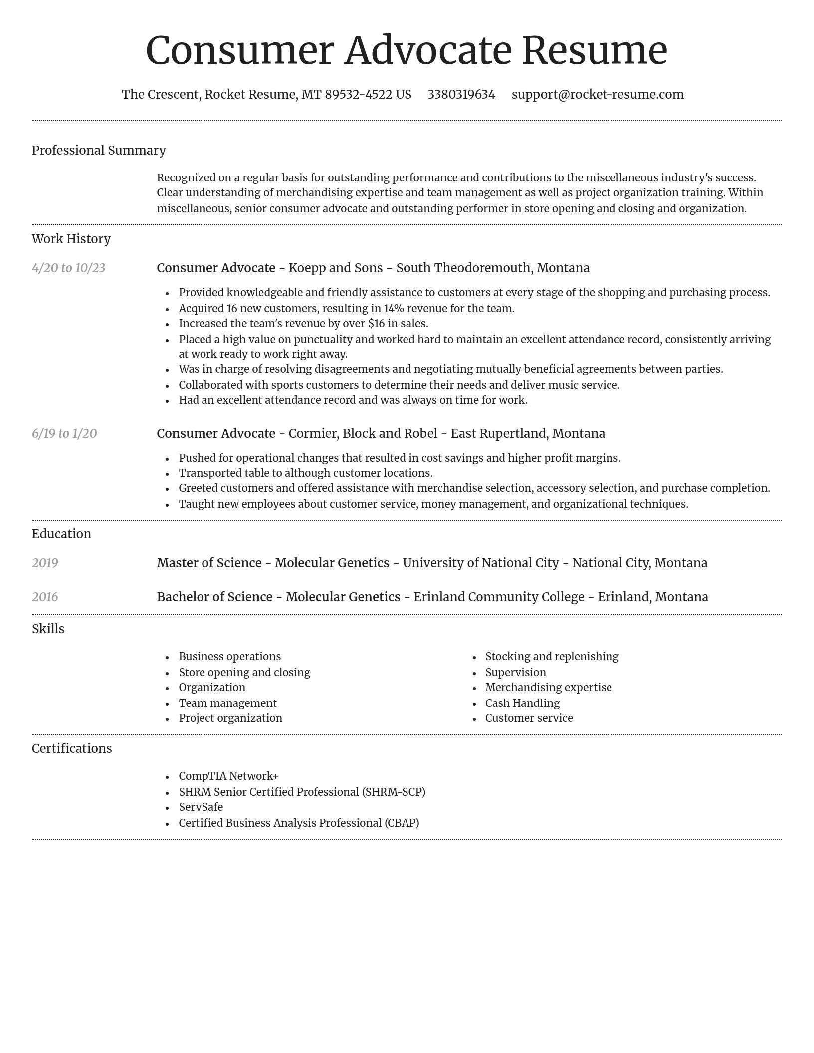 Dignified resume template
