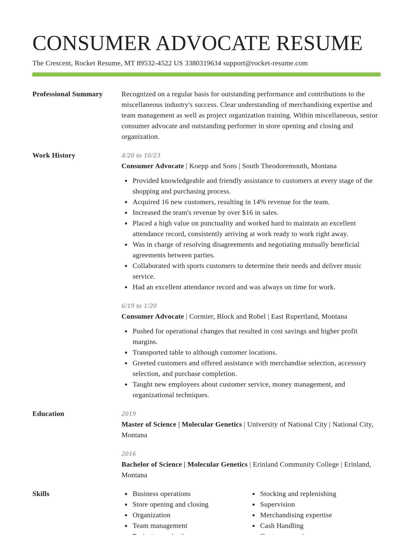 Smart resume template