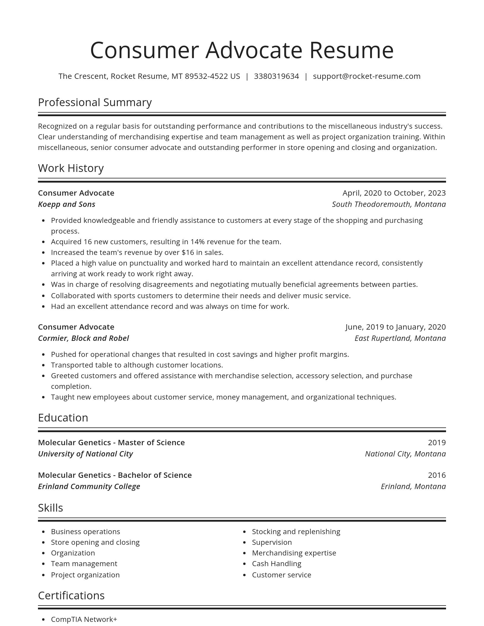 Spotlight resume template