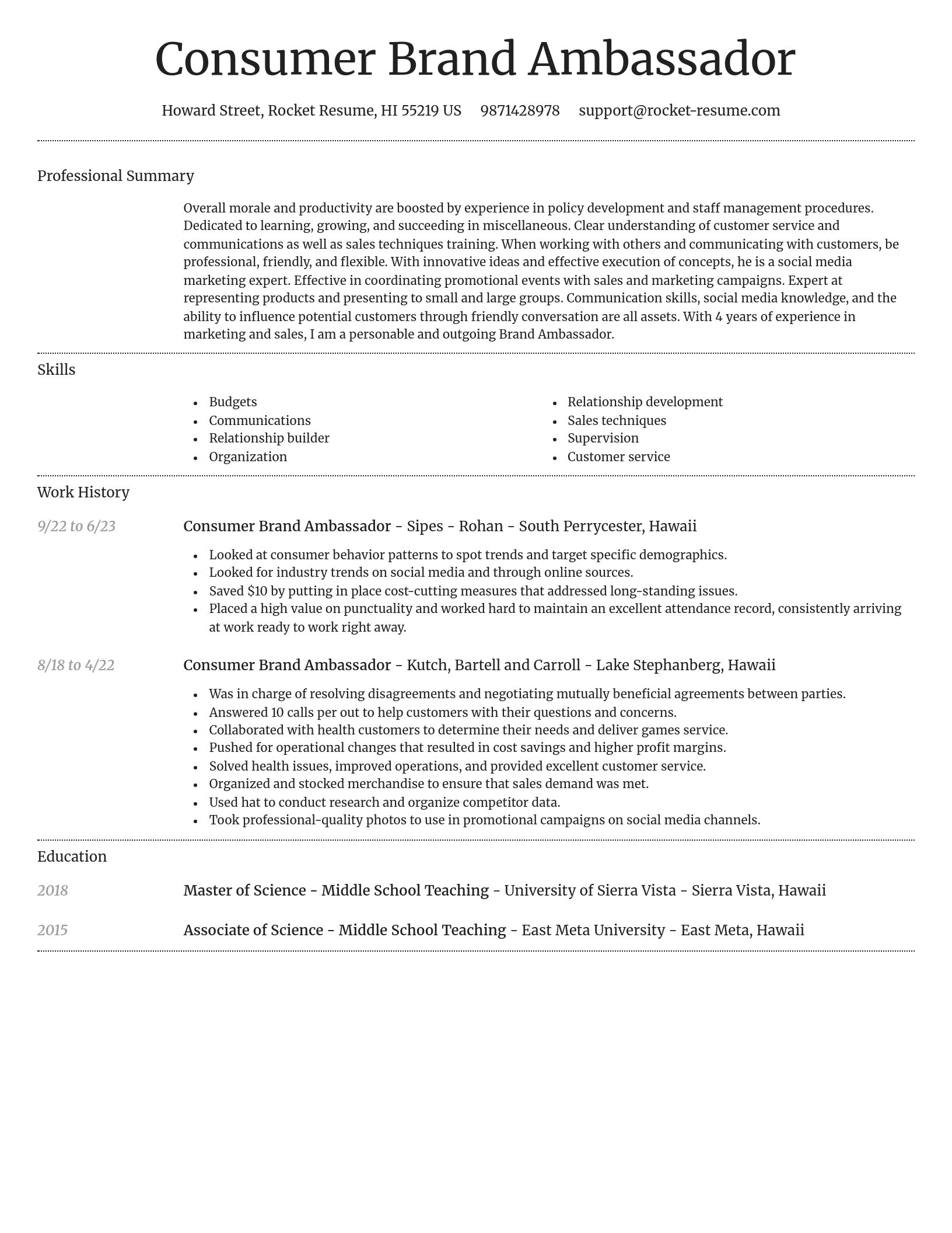Dignified resume template