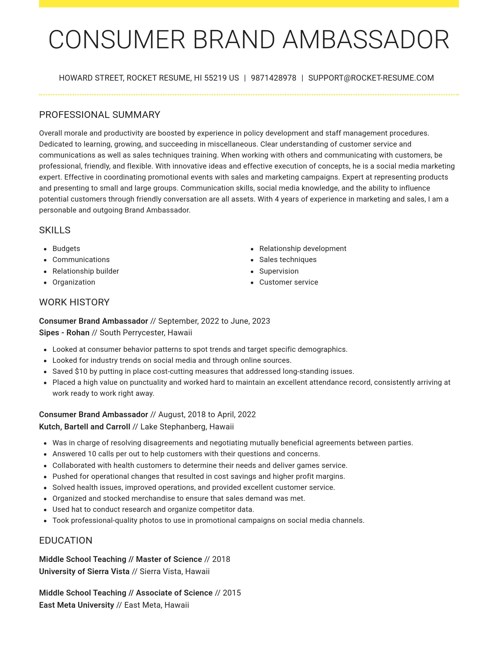 Grand resume template